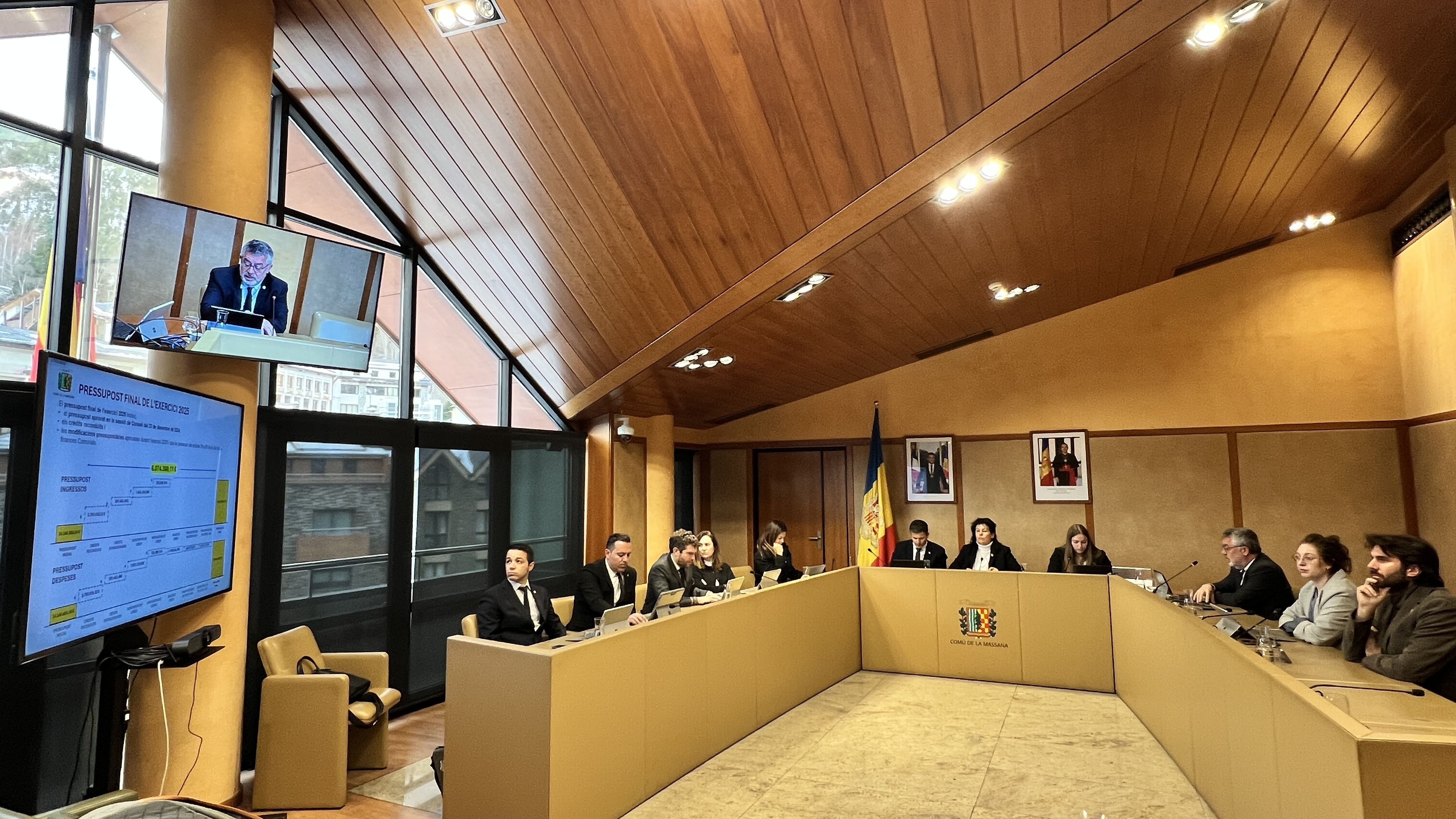 Una imatge de la sessió del consell de comú durant l'exposició de la liquidació pressupostària. Una imatge de la sessió del consell de comú durant l'exposició de la liquidació pressupostària.