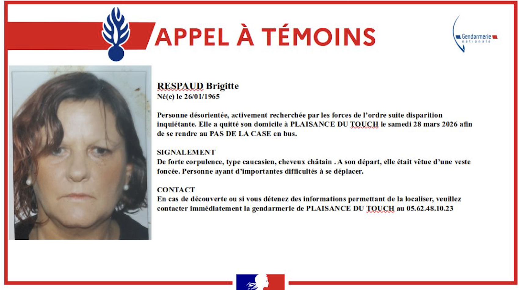 Avís de cerca de Brigitte Respaud.