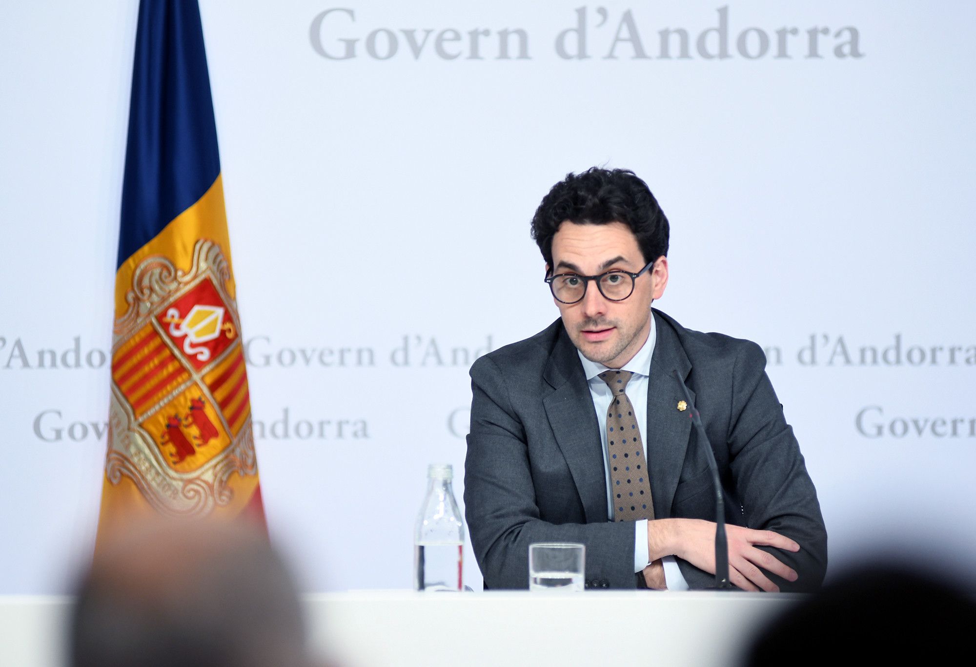 El ministre portaveu, Guillem Casal, durant la roda de premsa d'aquest dimecres.