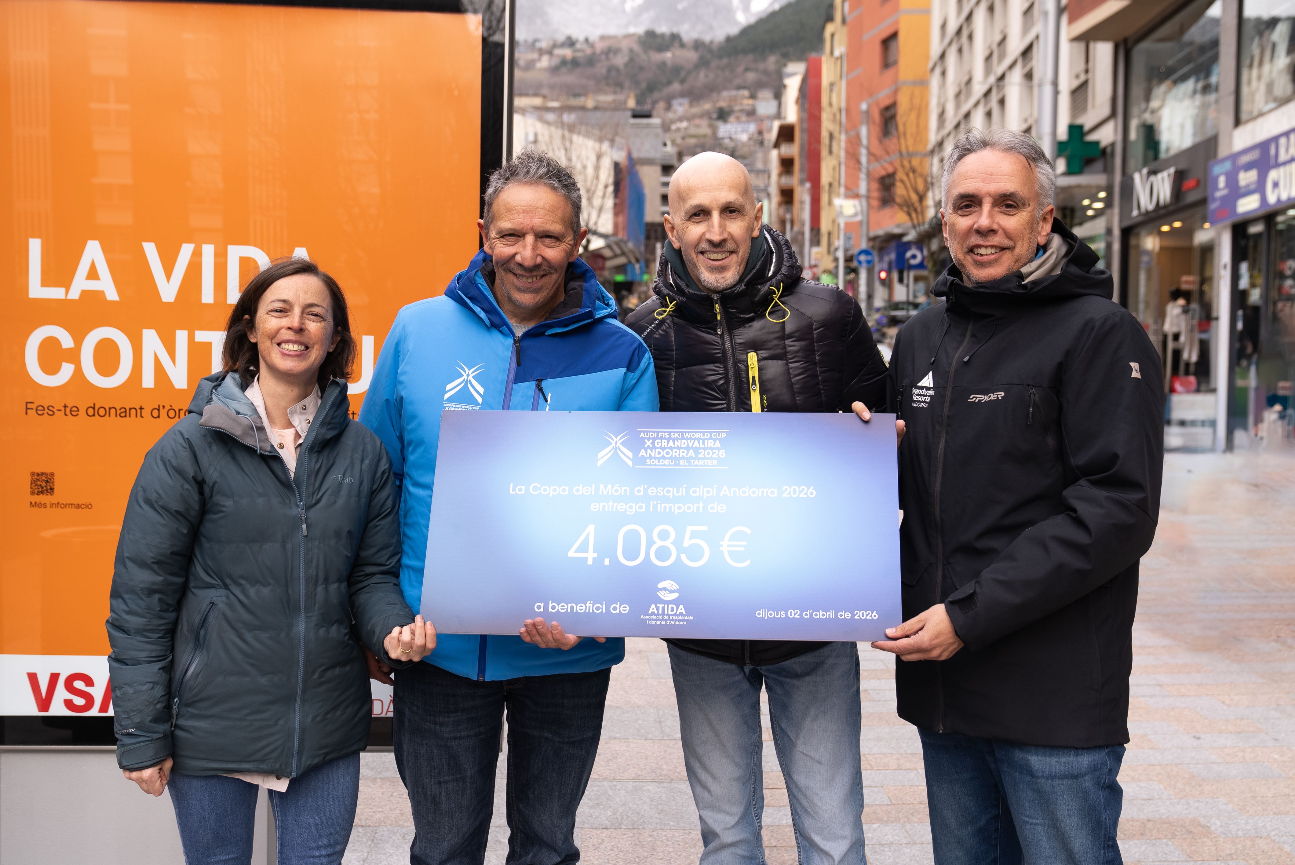 La Copa del Món d’esquí alpí Andorra 2026 dona 4.085 euros a l’Associació de Trasplantats i Donants d’Andorra.