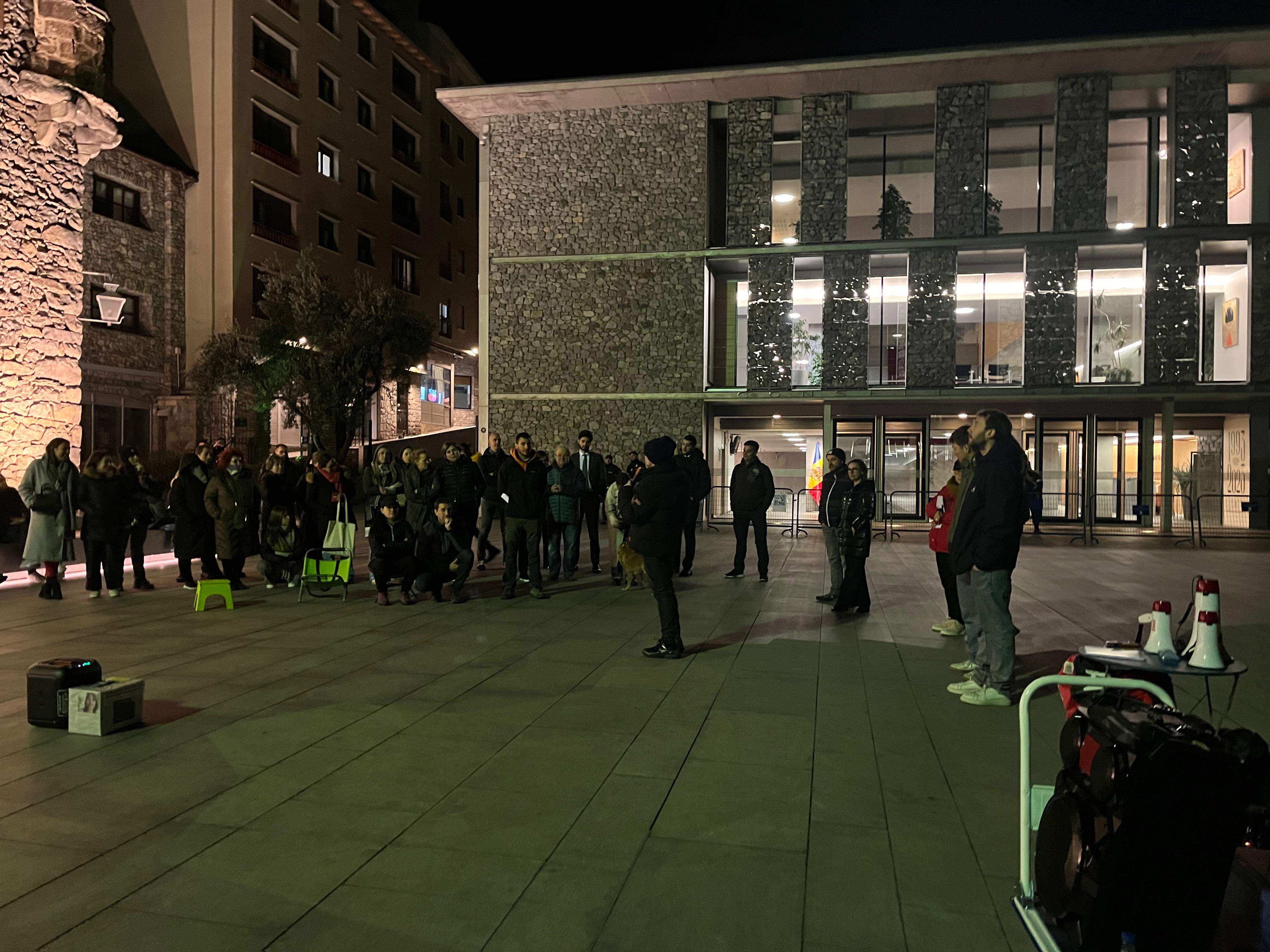 Una passada concentració del Sindicat a la plaça del Consell General.