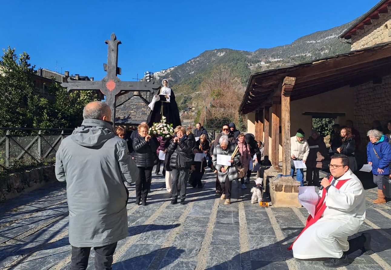 Una de les primeres estacions del Via Crucis d'Encamp.