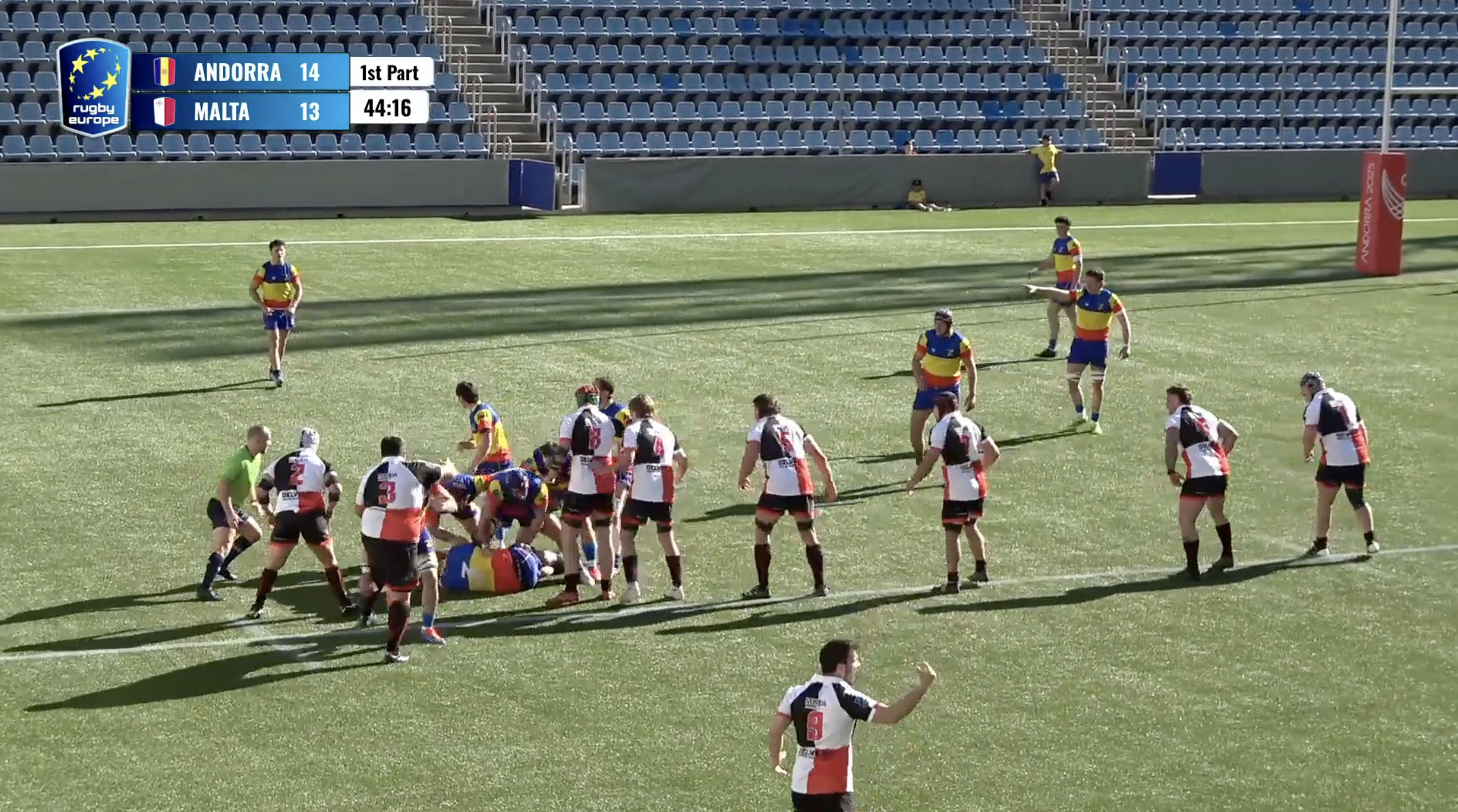 Andorra ha arribat al temps afegit de la primera meitat per davant en el marcador. 