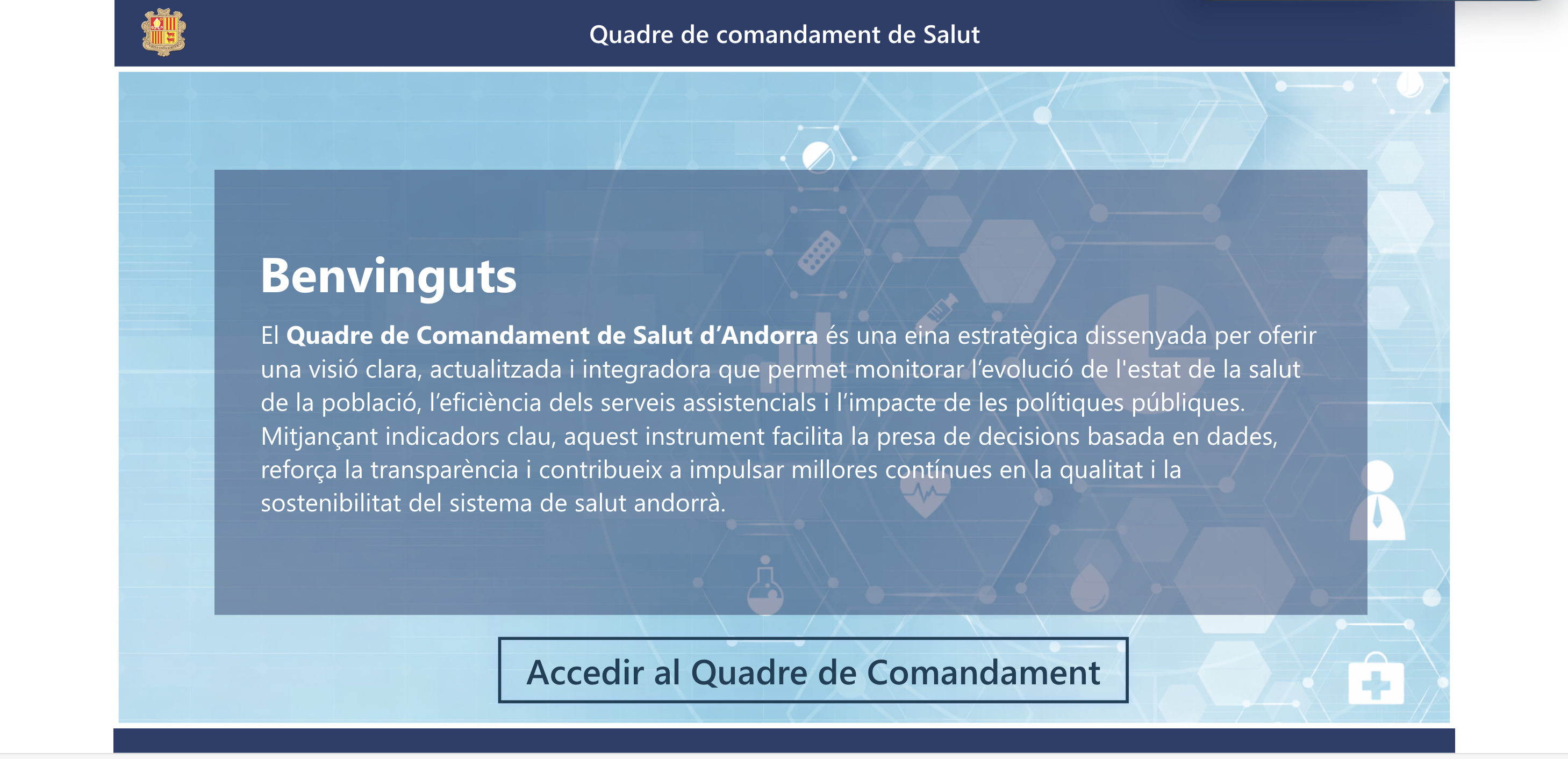 Una imatge de la pantalla de presentació de la web.