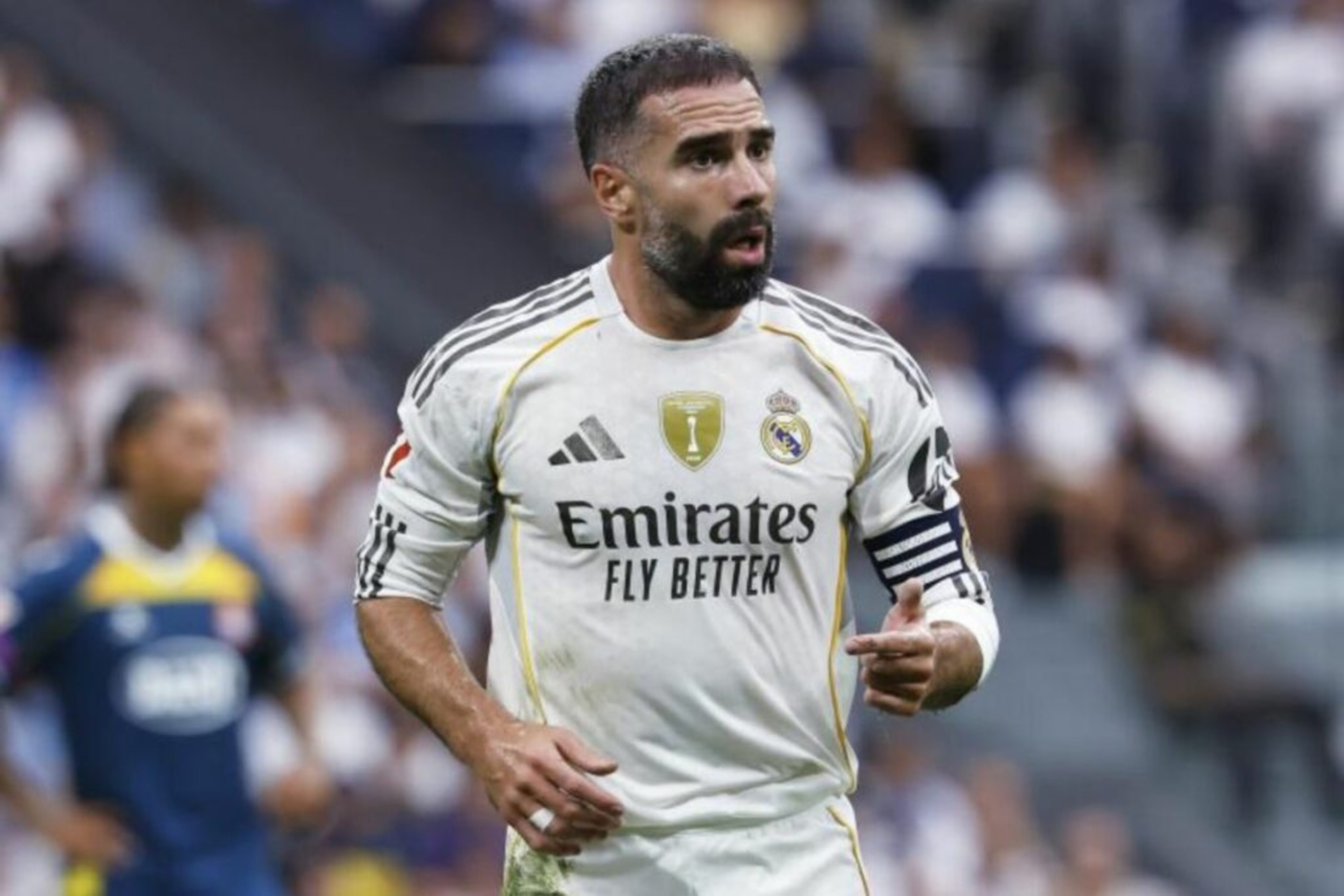 Dani Carvajal en un partit del Real Madrid. Dani Carvajal en un partit del Real Madrid.