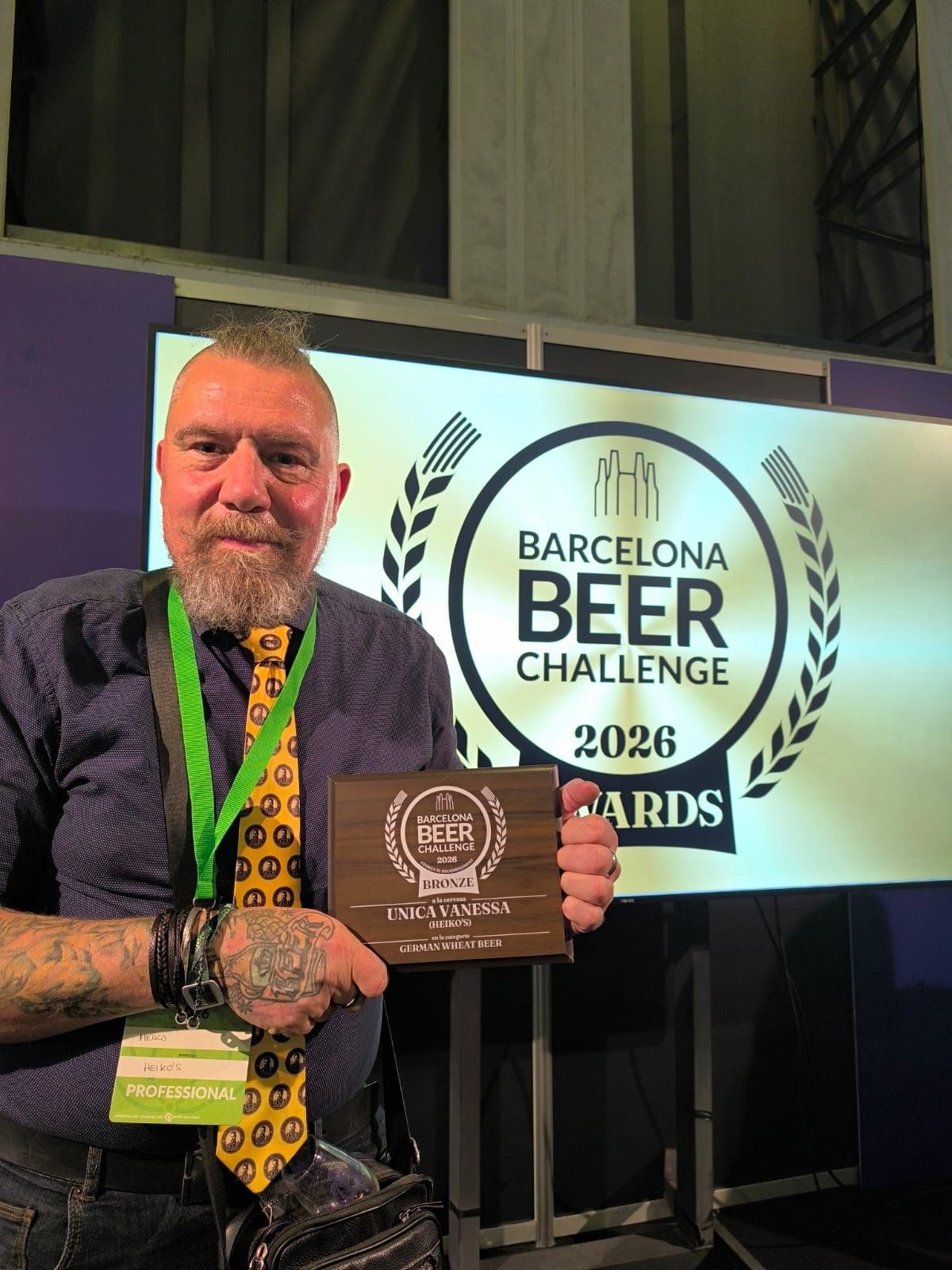 L'alemany Heiko Kirchner, guanyador de la medalla de bronze en categoria Weißbier amb l'artesana 'Única Vanessa'. L'alemany Heiko Kirchner, guanyador de la medalla de bronze en categoria Weißbier amb l'artesana 'Única Vanessa'.