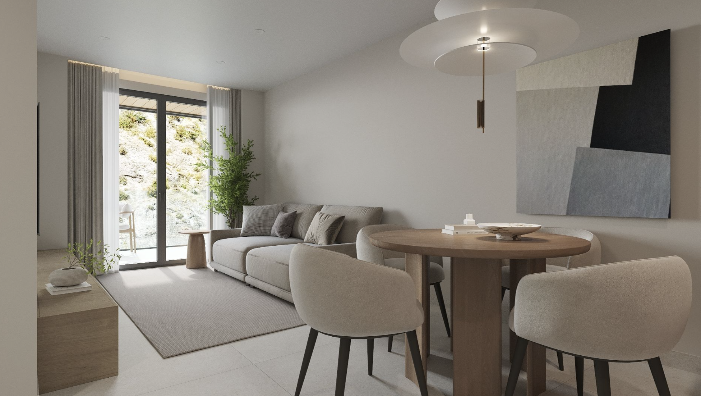 Una de les estances d'un dels futurs habitatges del complex.