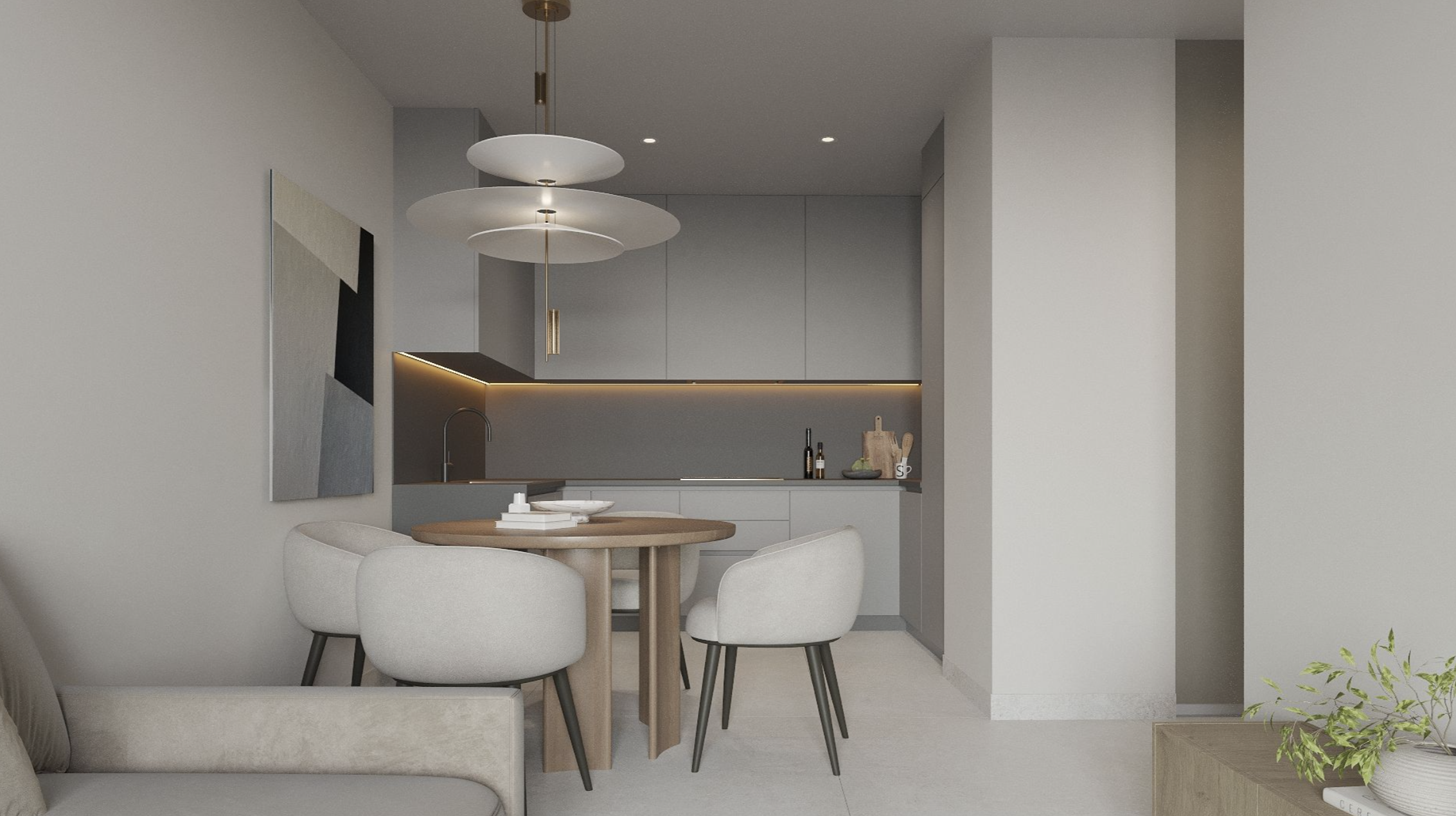 Una de les estances d'un dels futurs habitatges del complex.