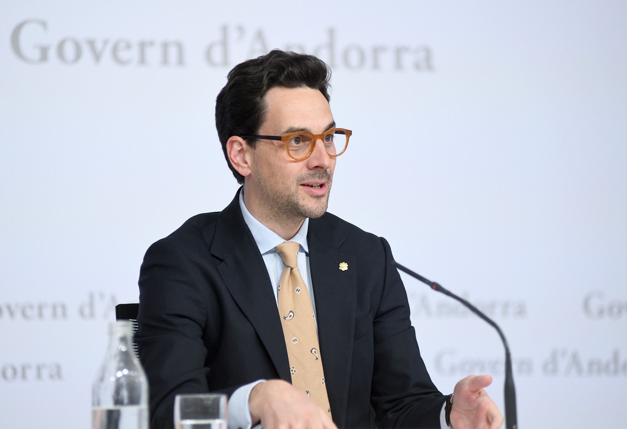 El ministre portaveu, Guillem Casal, durant la roda de premsa.