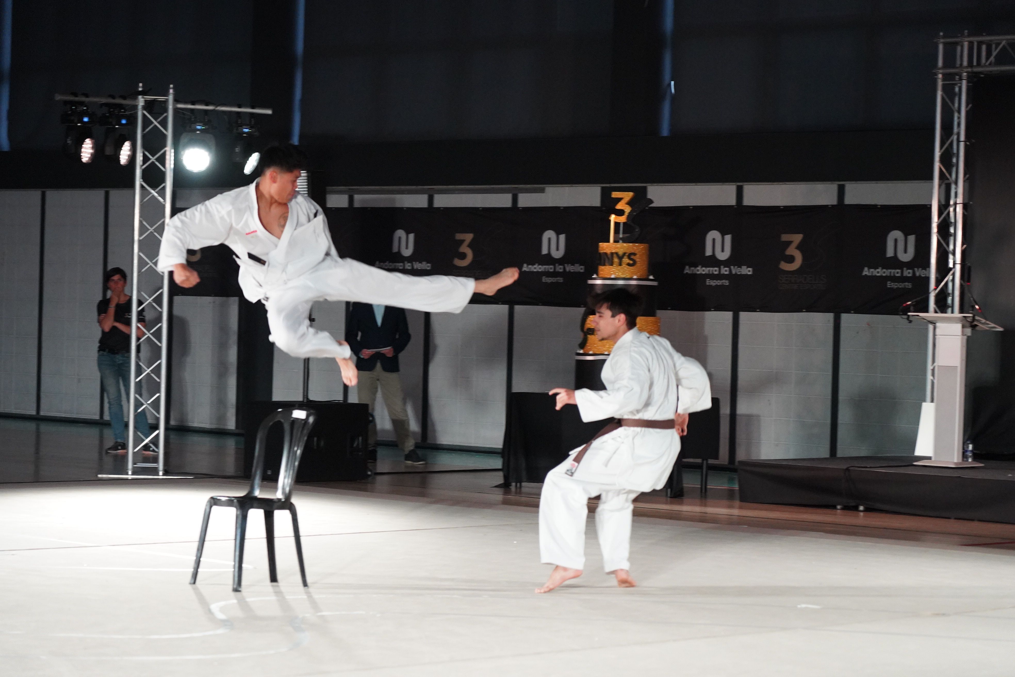 Un moment de l'exhibició de karate. 