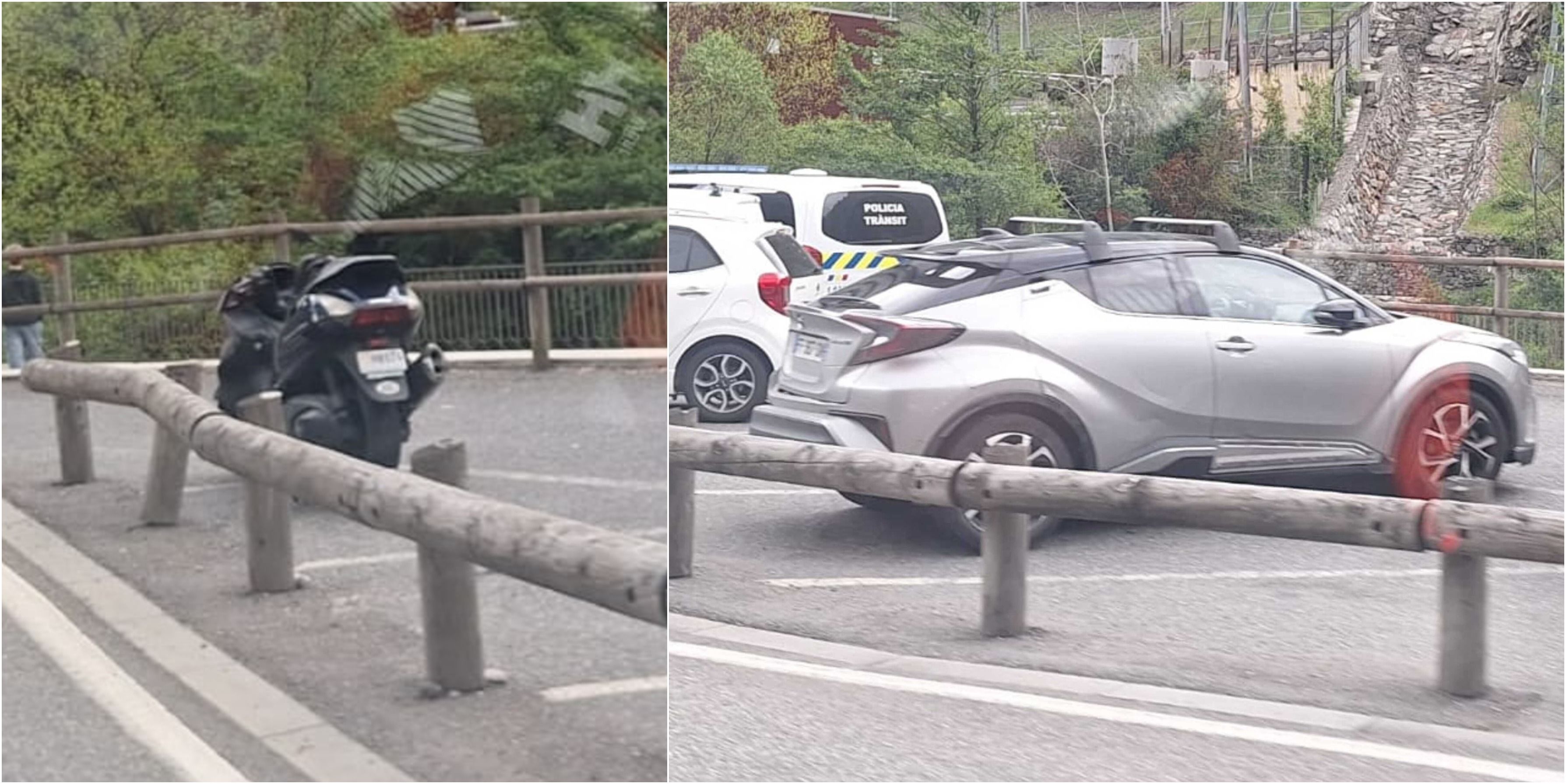 La moto i el cotxe implicats.