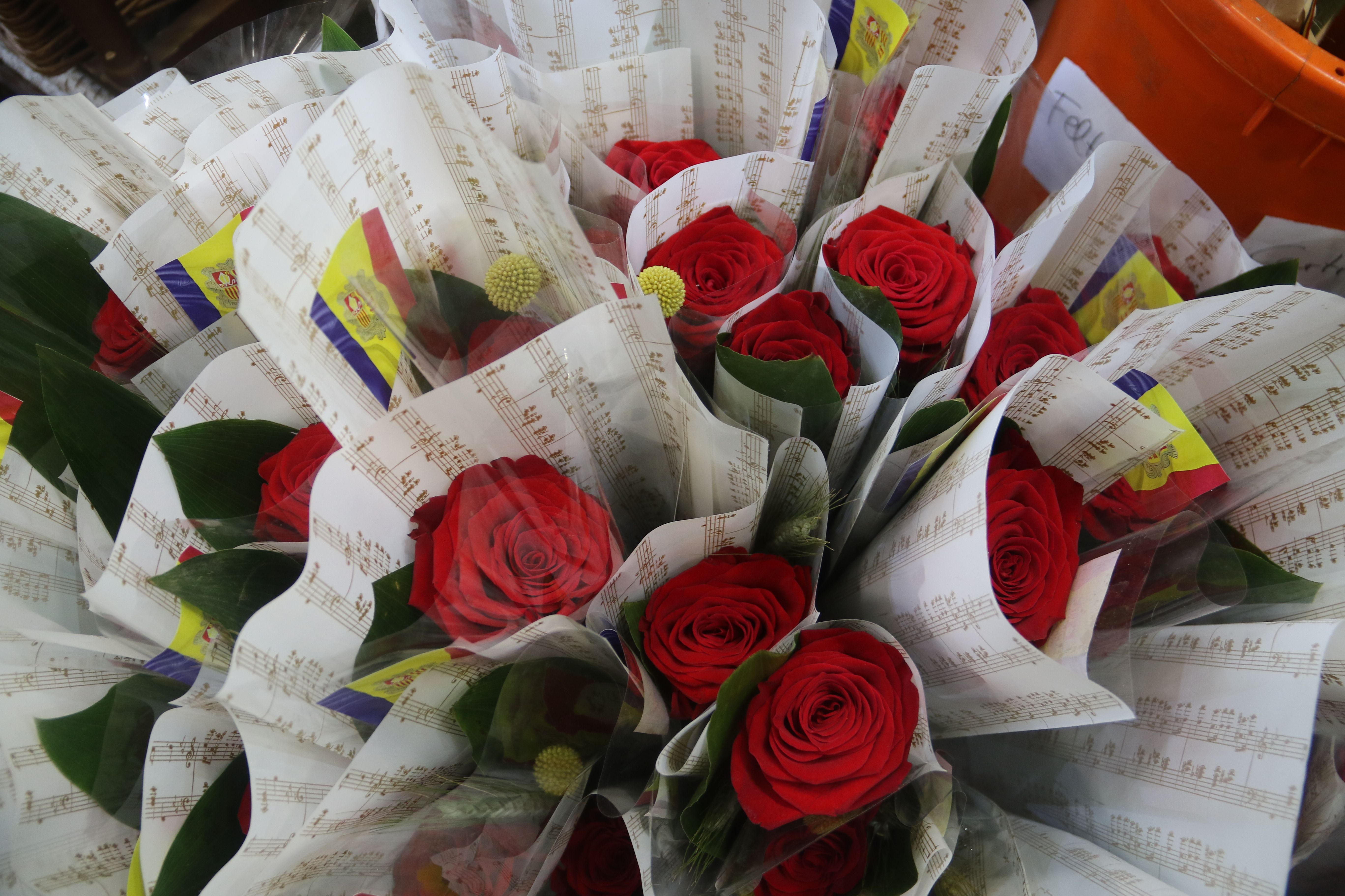 Roses en una floristeria.