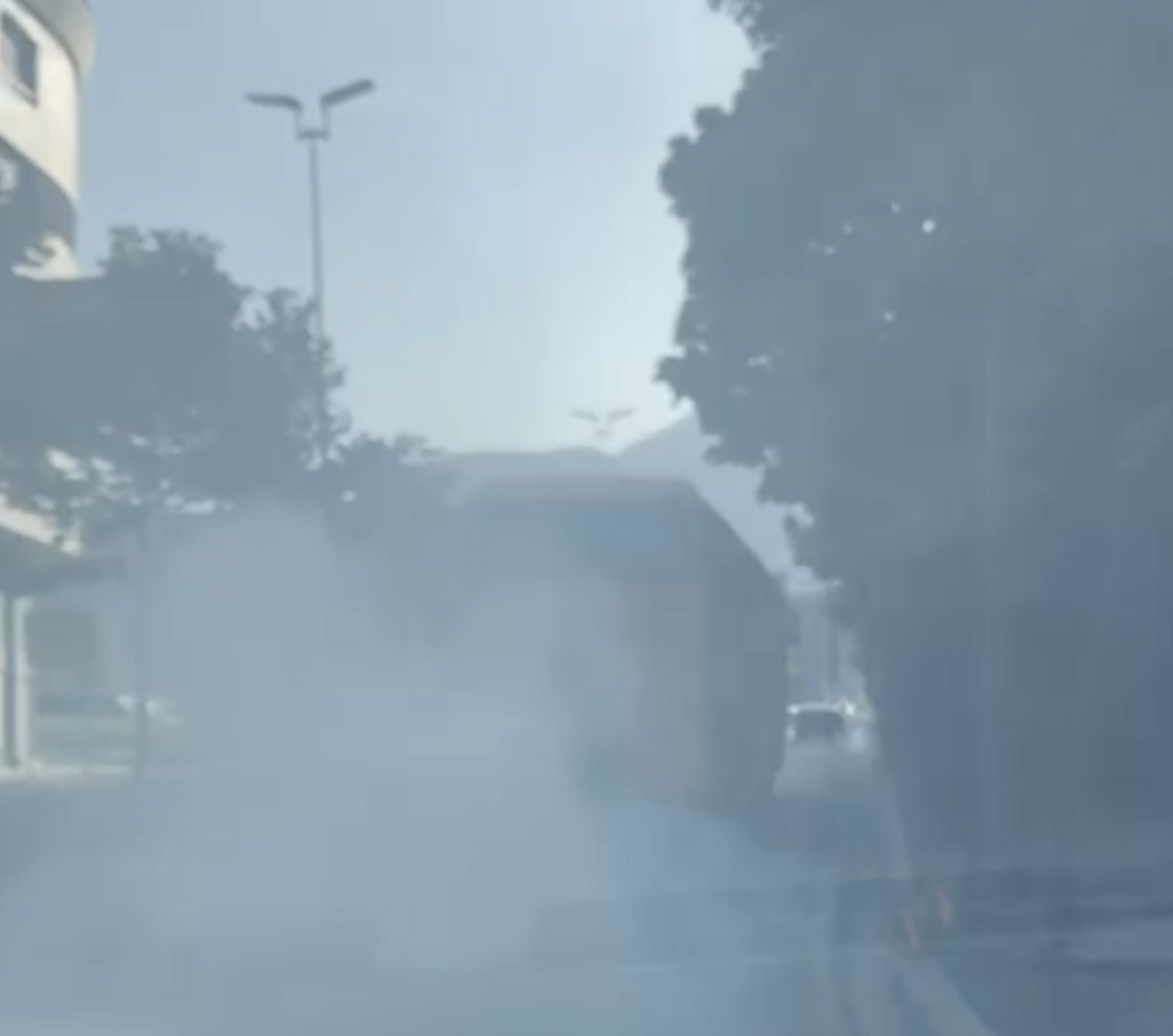 Una espessa fumera ben just deixava veure-hi aquest matí.