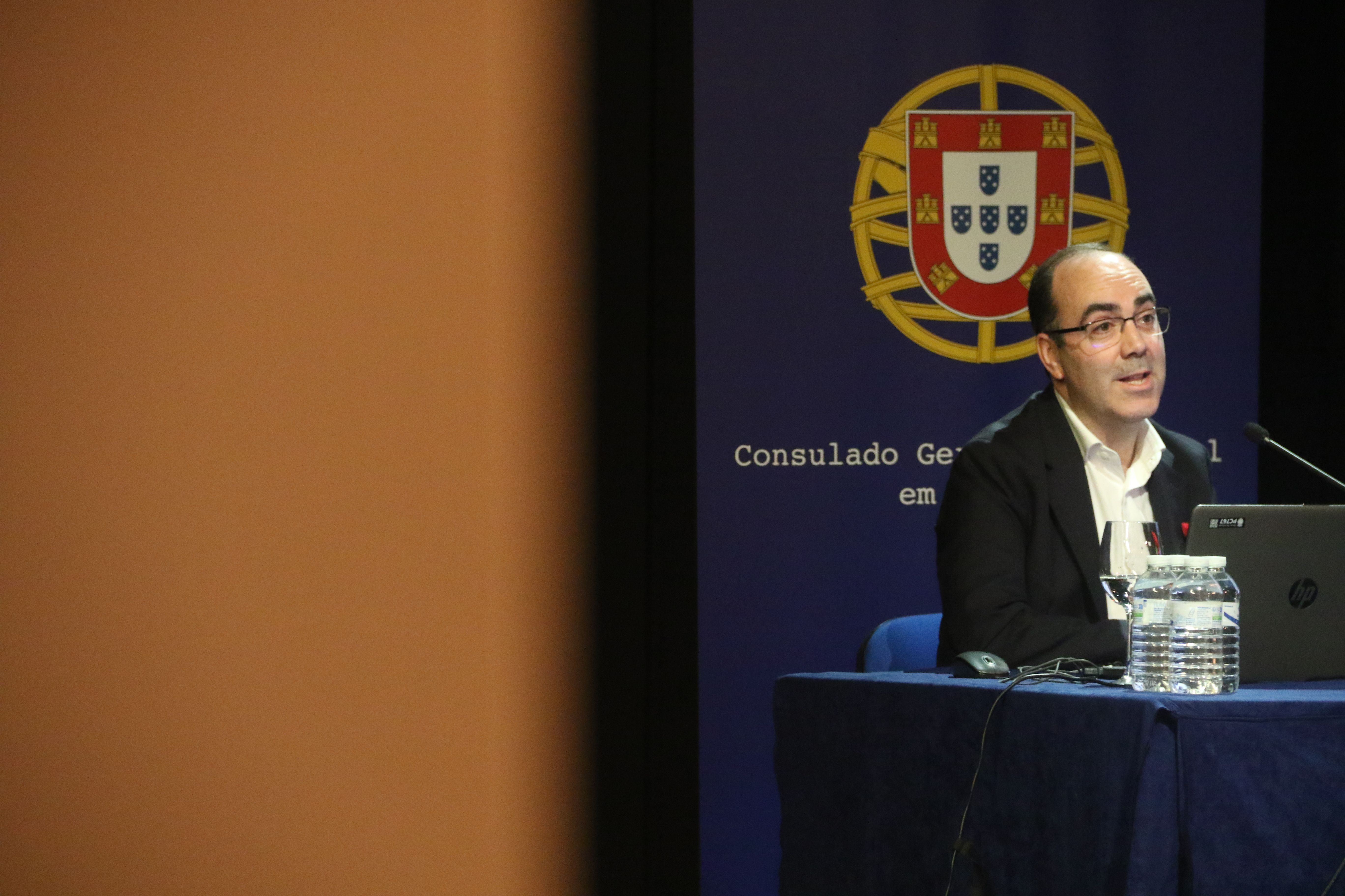 Un moment de la xerrada de Daniel Bastos. 