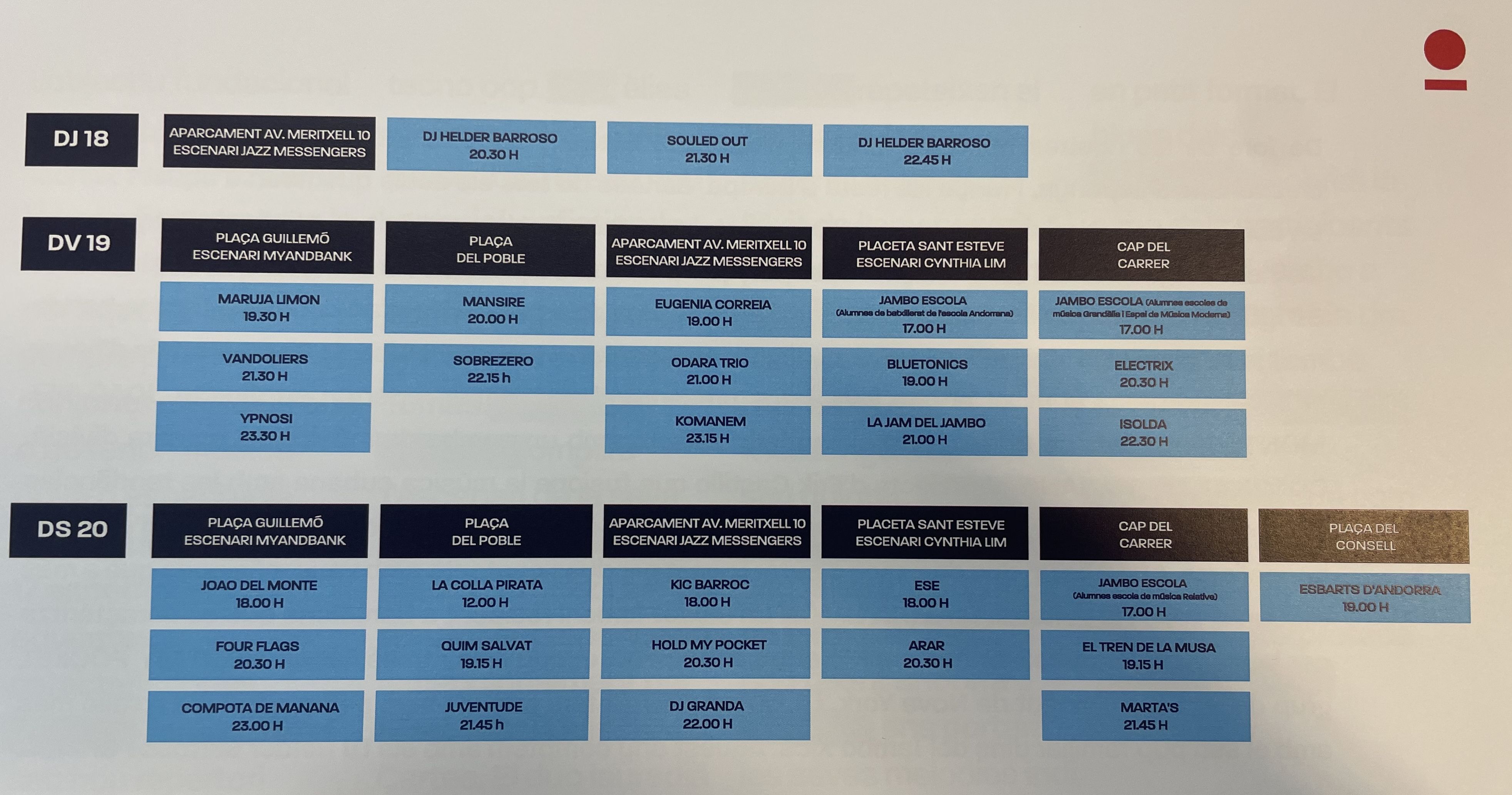 Programació del Jambo 2026