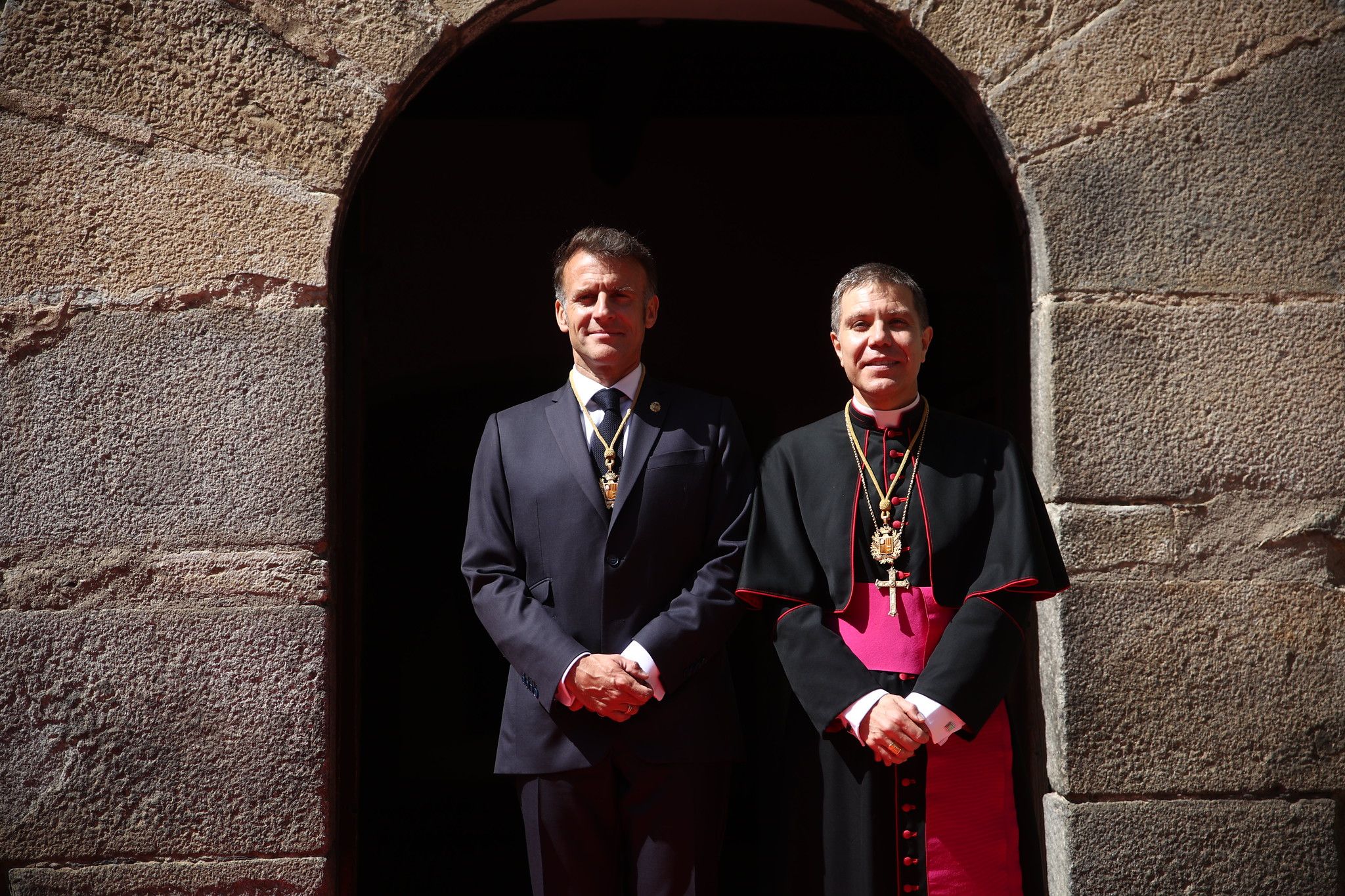Emmanuel Macron amb Josep-Lluís Serrano Pentinat.