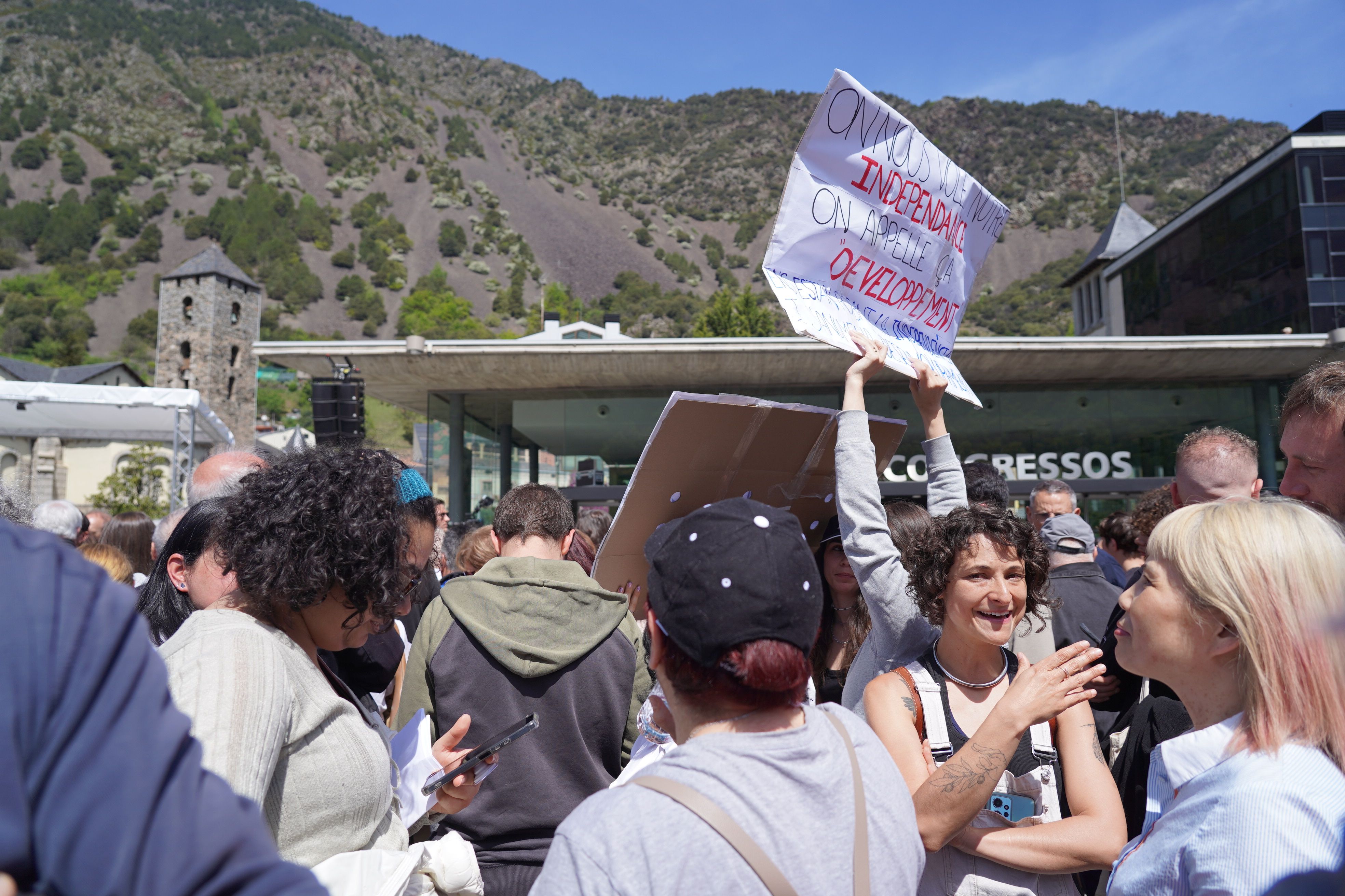 Membres del Sindicat durant la protesta.