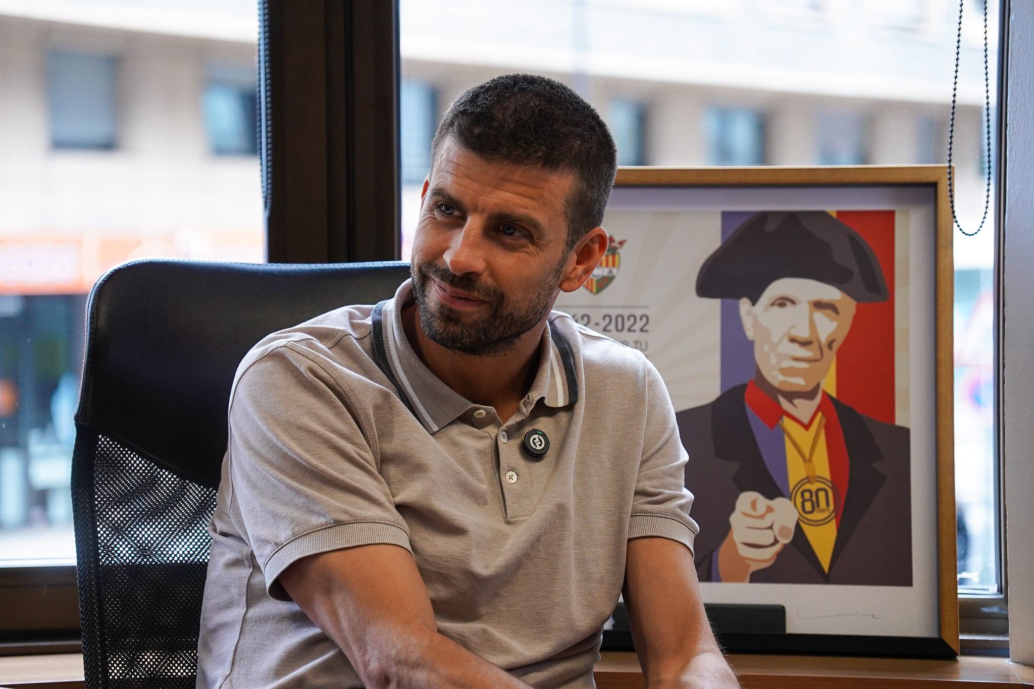 El màxim accionista de l'FC Andorra, Gerard Piqué, durant l'entrevista. 