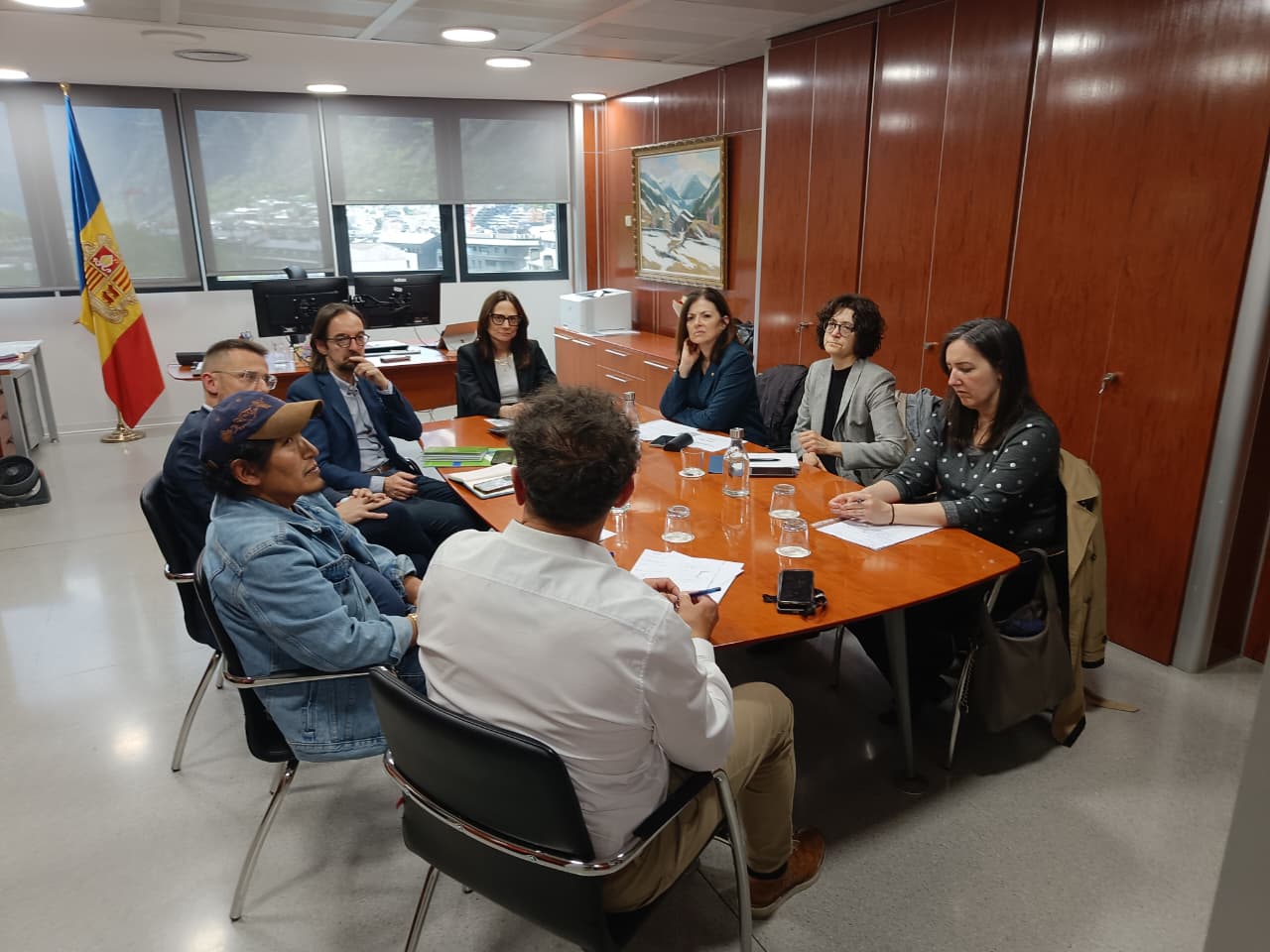 Un instant de la reunió d'aquesta tarda al ministeri de Justícia i Interior.