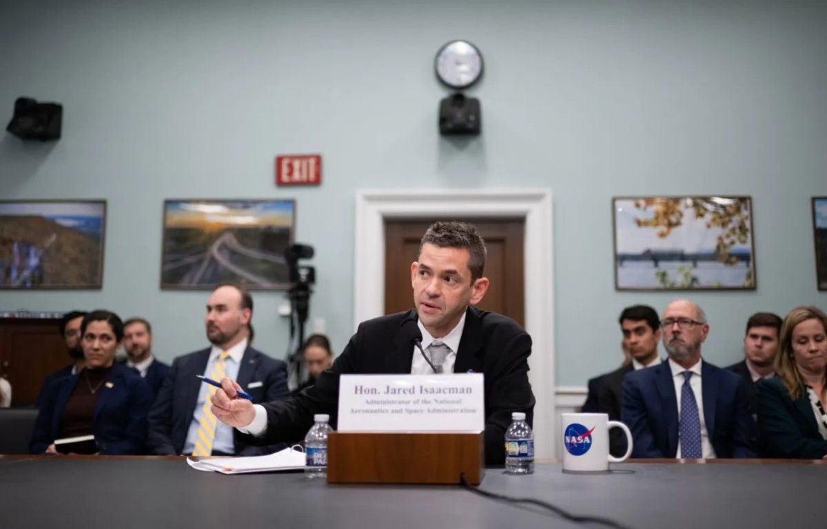L'administrador de la NASA, Jared Isaacman, en la compareixença davant del Senat del 27 d'abril - Crèdit: NASA/Joel Kowsky