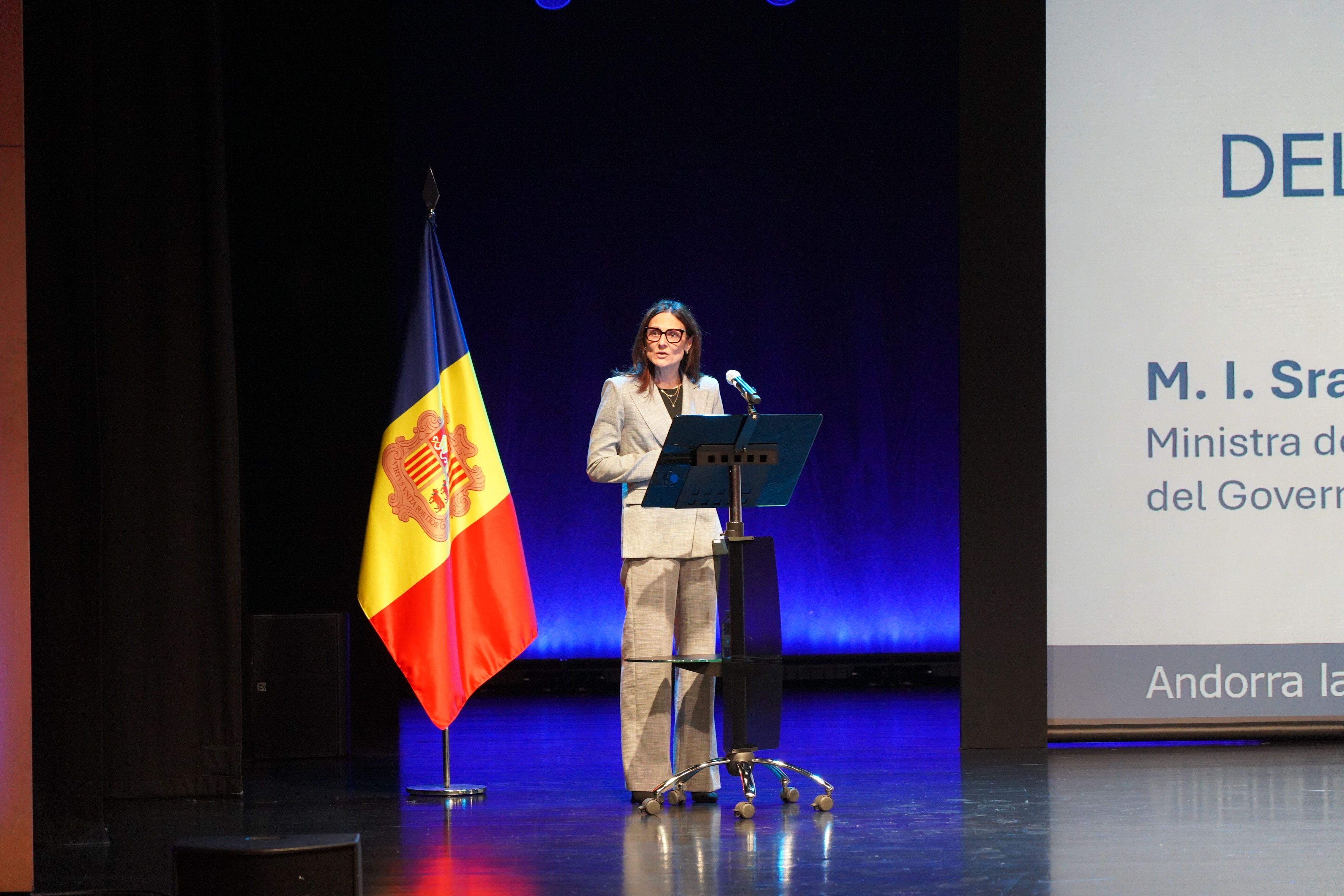 Intervenció de la ministra de Justícia i Interior, Ester Molné.