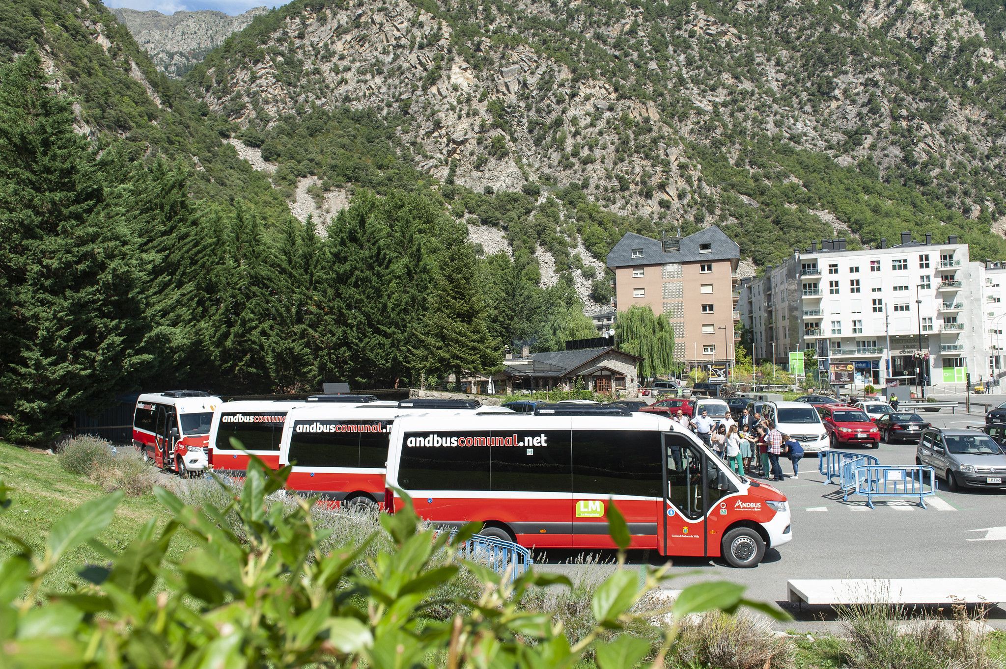Vehicles del bus comunal d'Andorra la Vella.