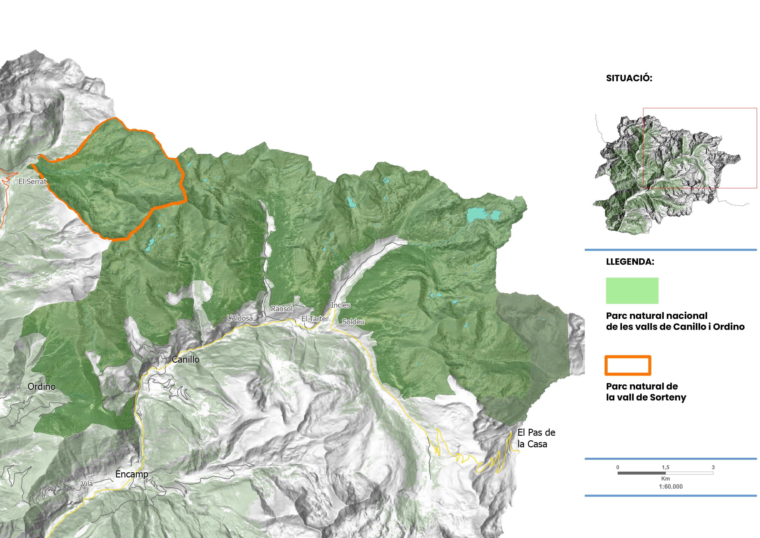 Mapa de la zona que ocupa el parc natural.
