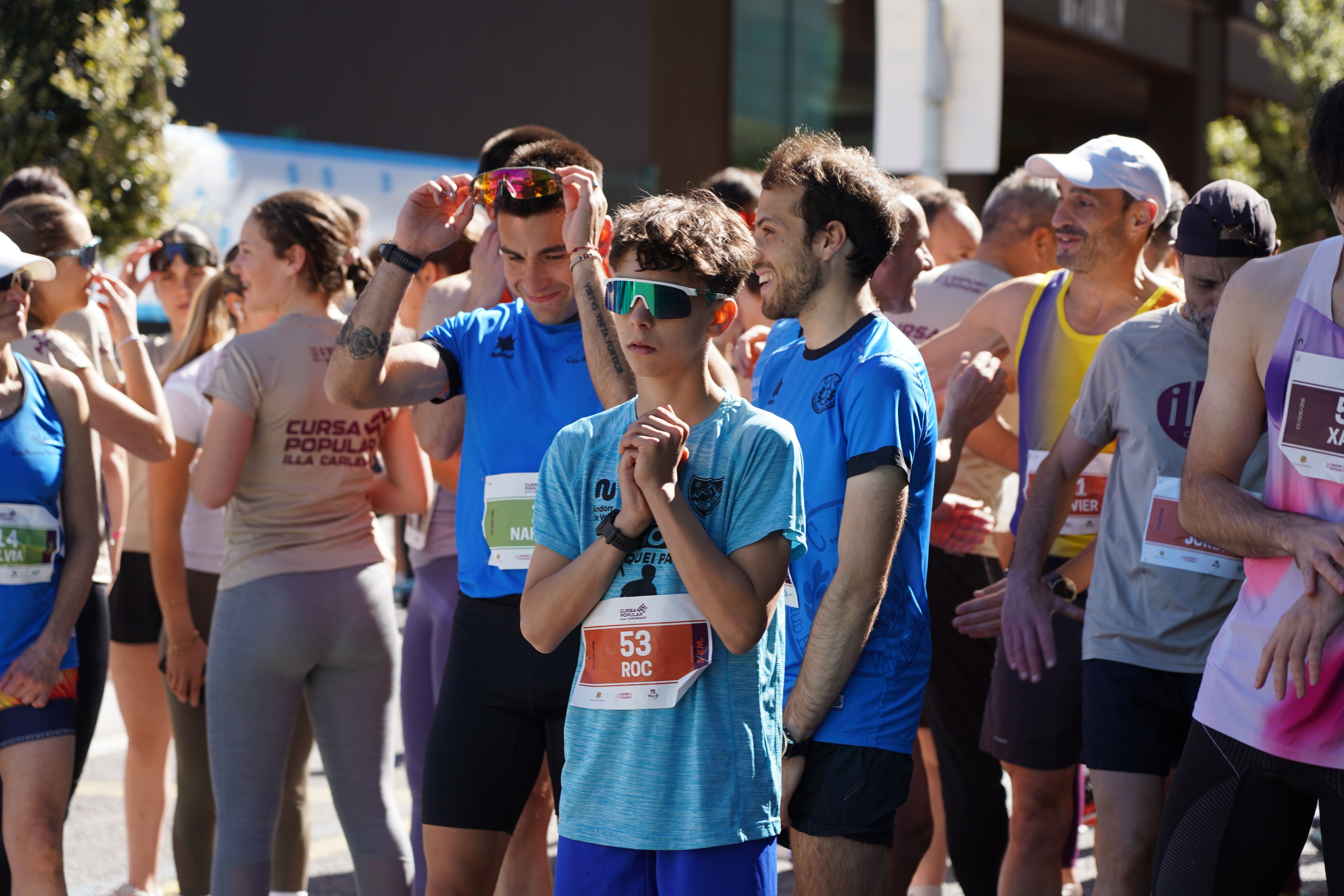 Els representats de la federació d'atletisme, al capdavant