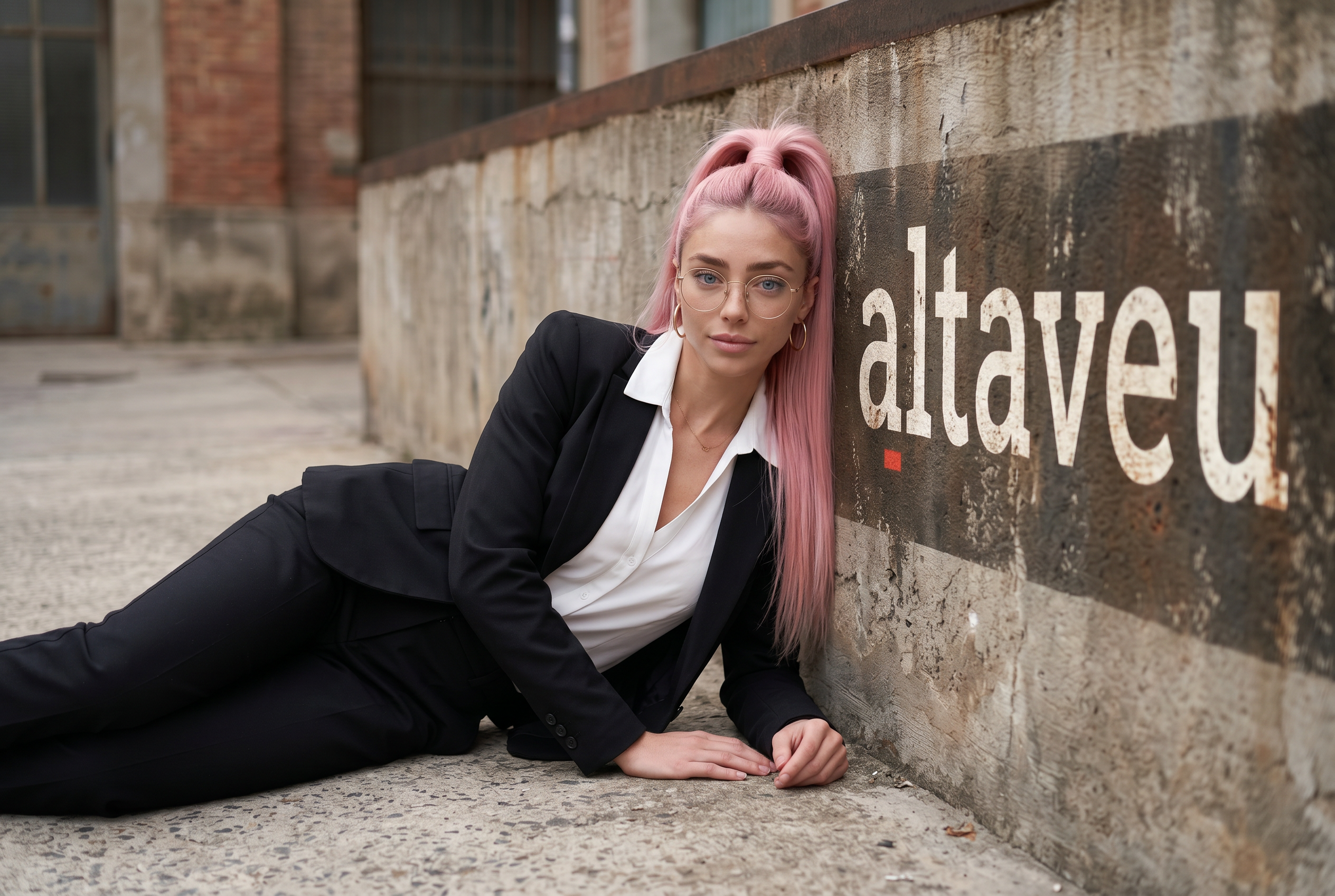 La 'influencer' virtual amb el logo de l'Altaveu, en un muntatge del creador de Meritzxell Zen.