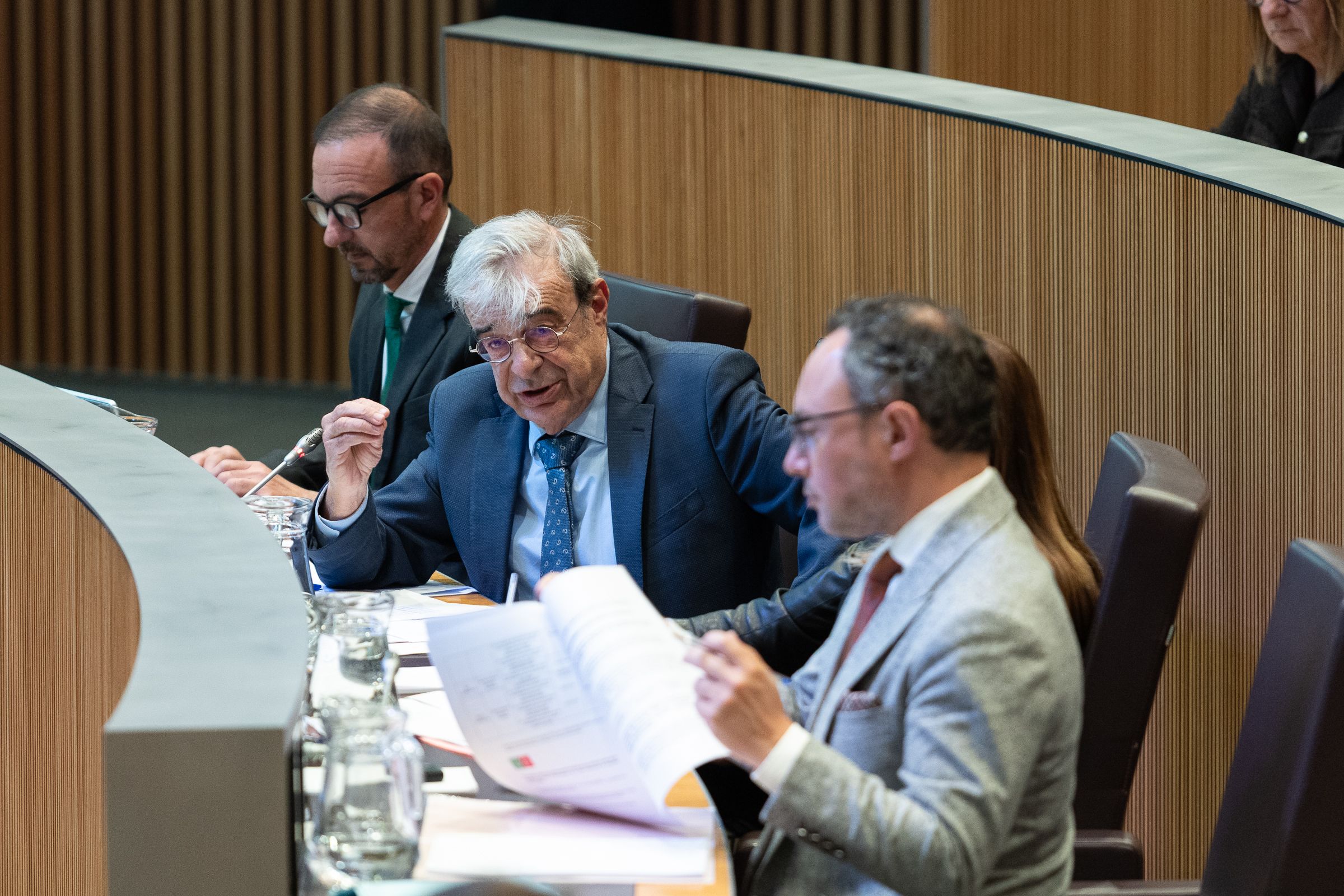 Ladislau Baró dirigint-se al plenari del Consell General, amb Xavier Espot a prop seu. Ladislau Baró dirigint-se al plenari del Consell General, amb Xavier Espot a prop seu.