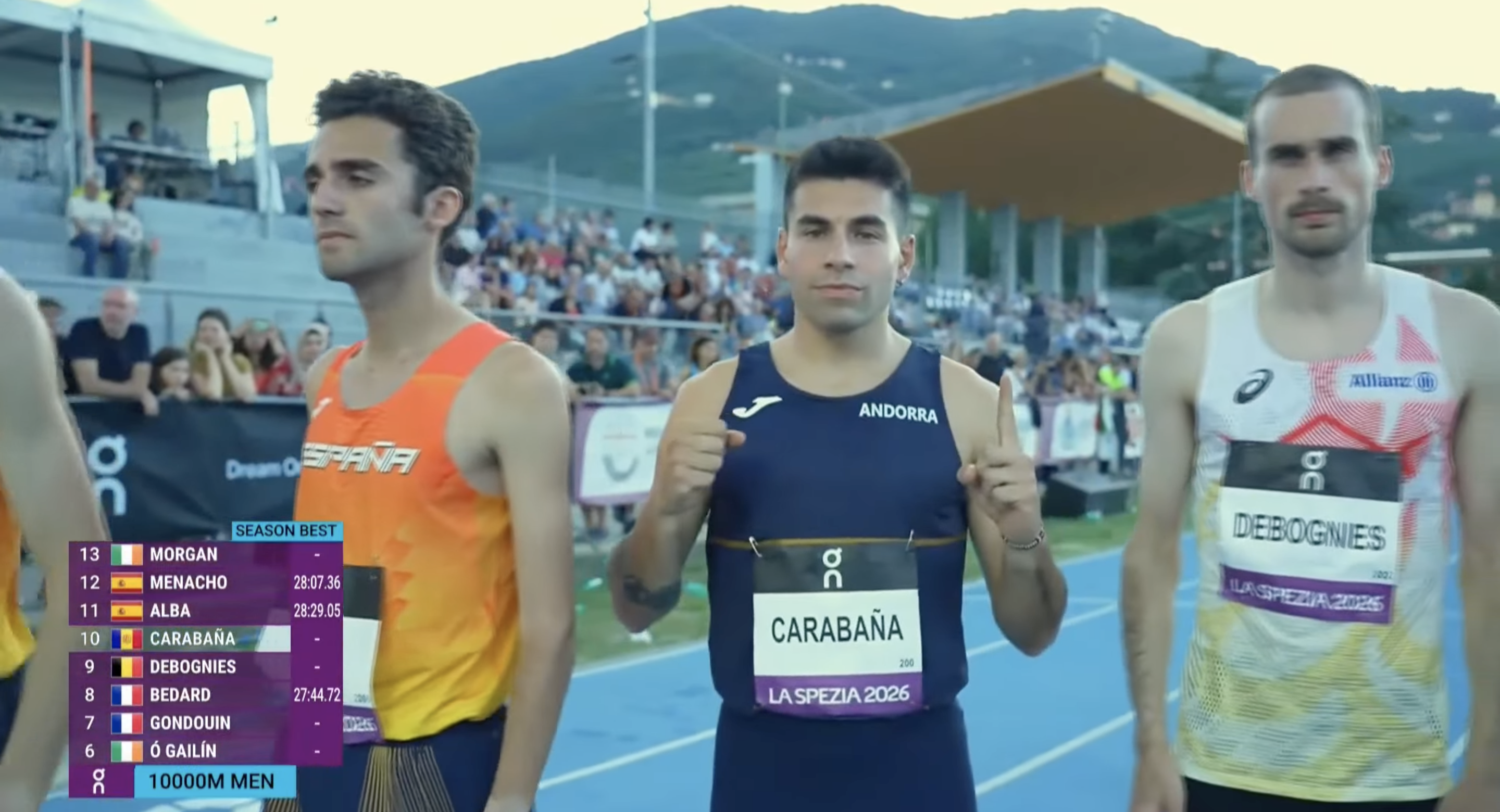 Nahuel Carabaña, a la sortida de la cursa que s'ha celebrat a La Spezia.