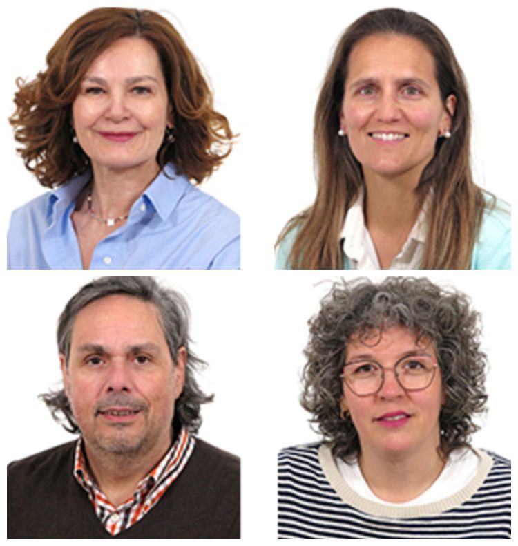 De dalt a baix i d'esquerra a dreta: Mercè Avellanet, Anna Boada; Salustià Chato i Cèlia Realp. La portaveu del Sindicat, Rebeca Bonache.