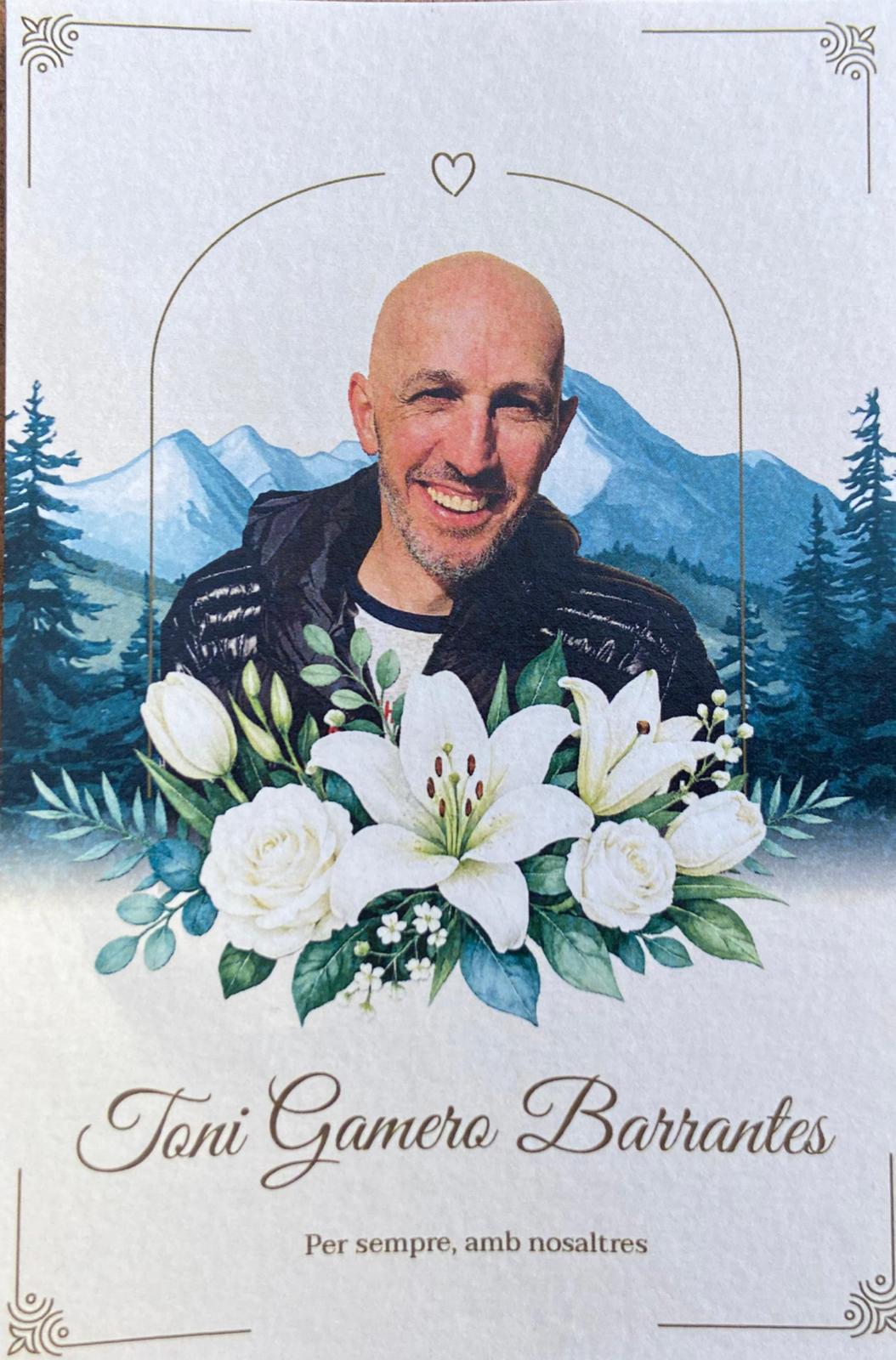 El recordatori a Toni Gamero Barrantes.