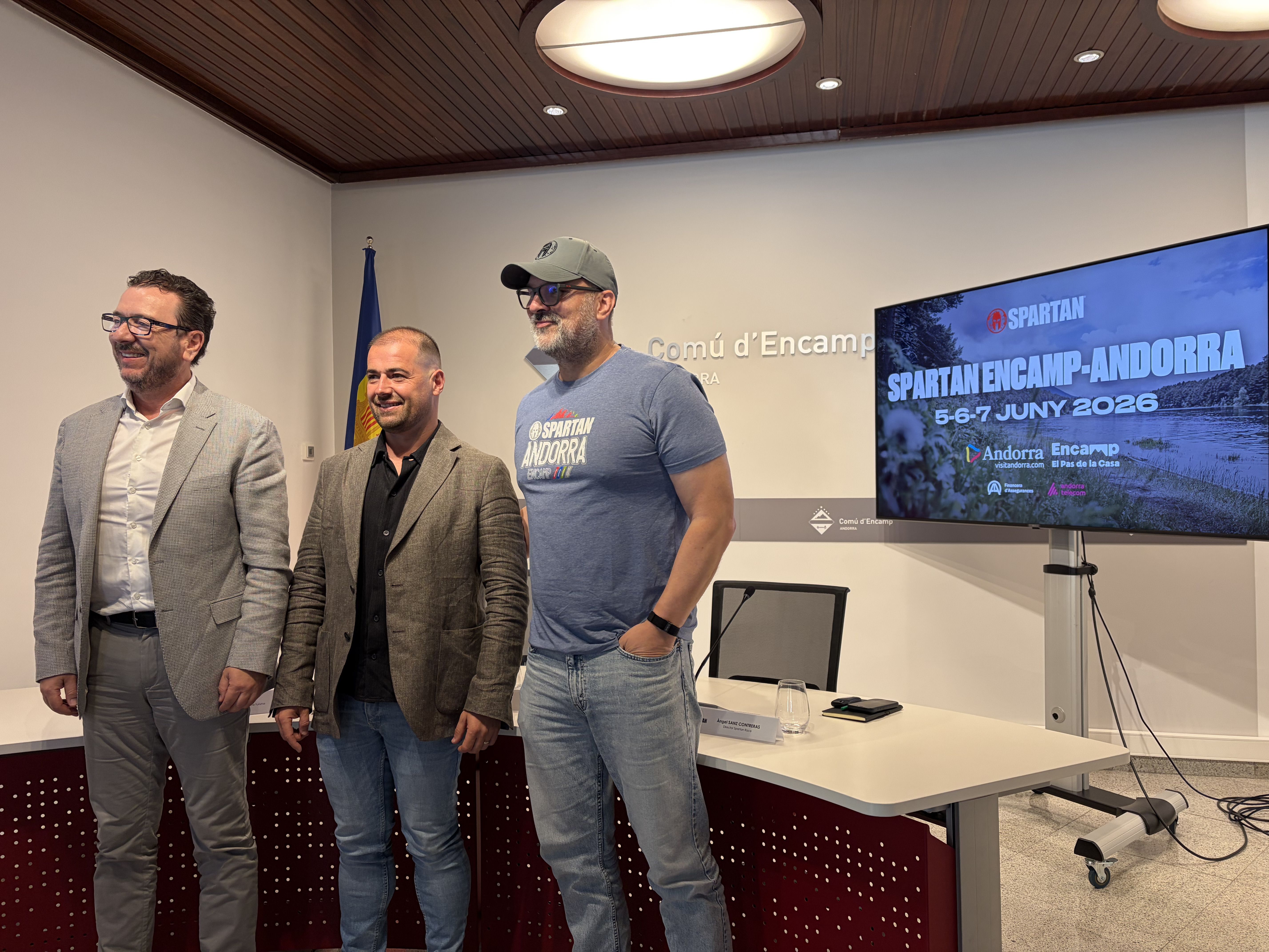 Budzaku, Marot i Sanz en la presentació d'aquest matí.