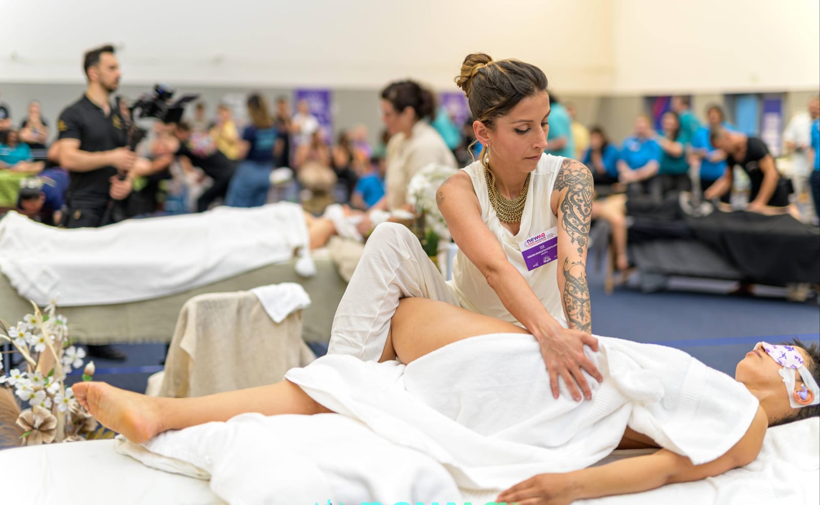 La massatgista Débora Eunice, al Campionat Europeu de París. 