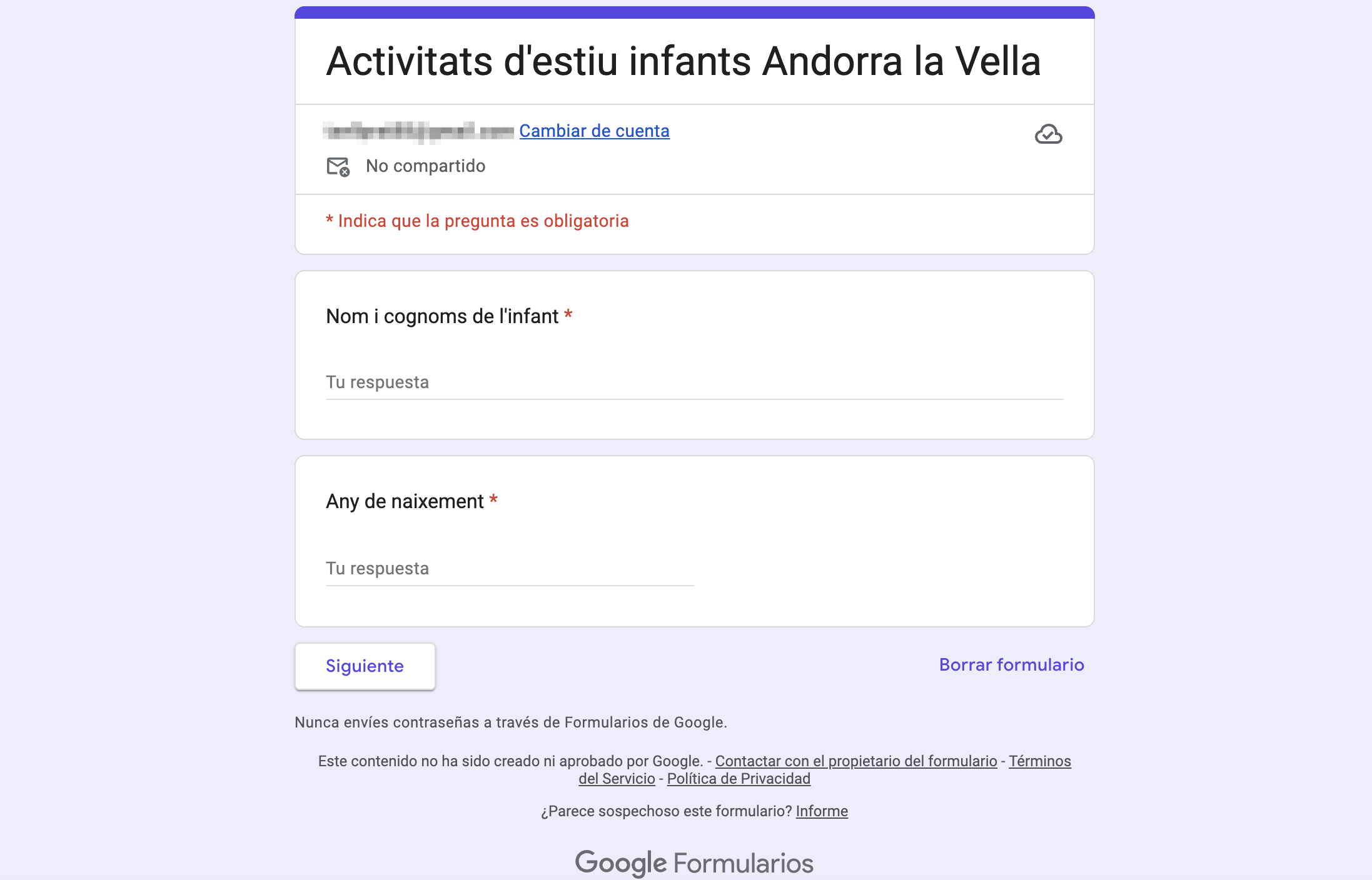 Imatge del formulari que s'ha habilitat.