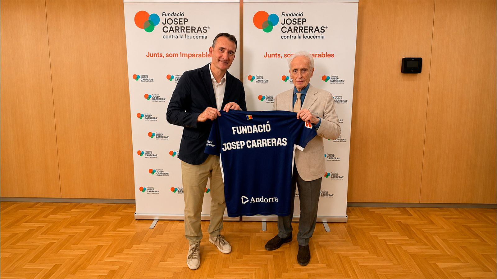 El president de l’Andorra, Ferran Vilaseca, va visitar la seu de la Fundació Josep Carreras contra la Leucèmia.