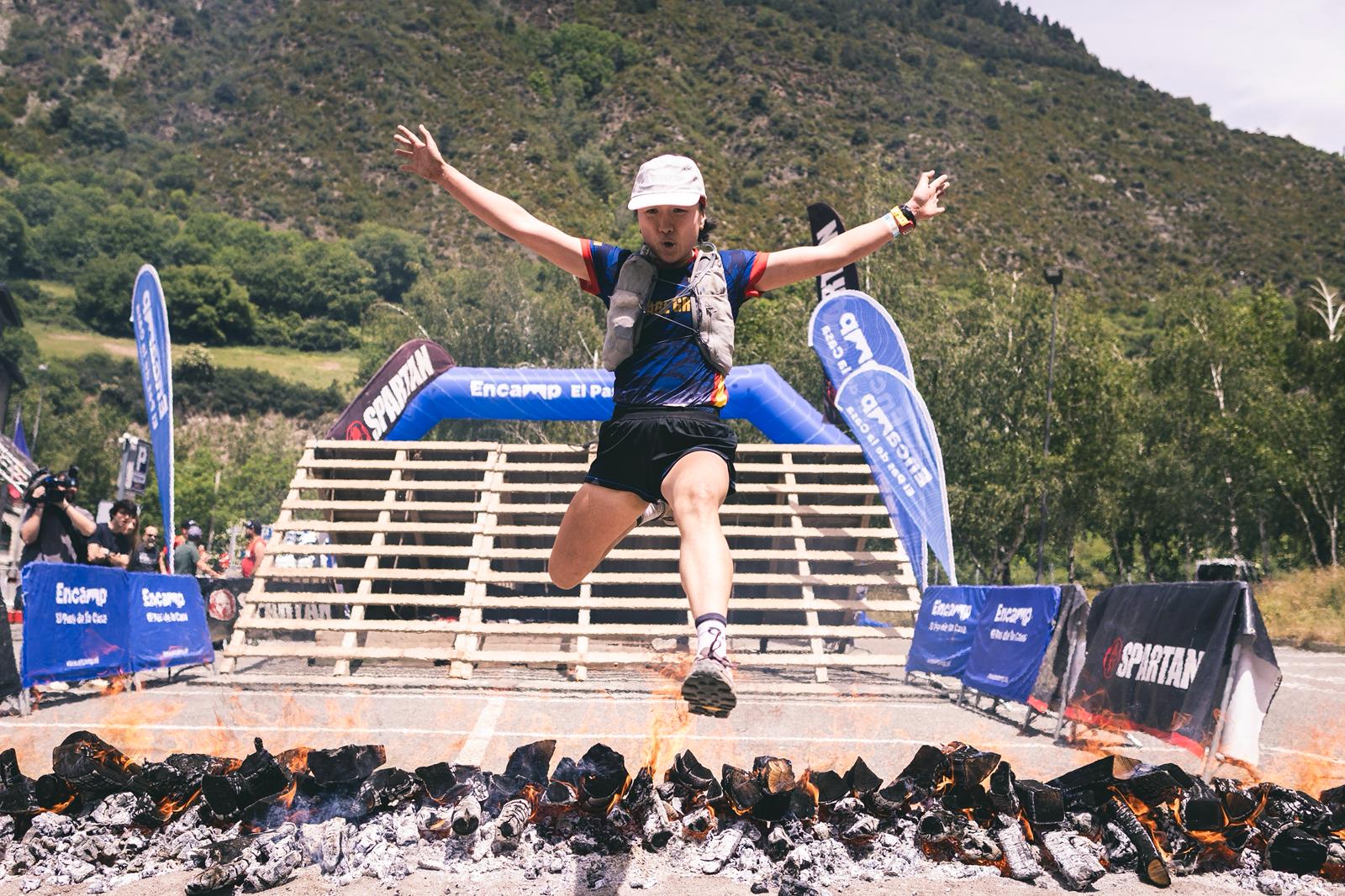Una de les participants a l'Spartan Race d'Encamp.