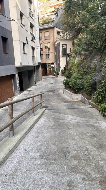 Imatges d'un carrer força recentment remodelat amb les lloses malmeses pels orins dels gossos. Imatges d'un carrer força recentment remodelat amb les lloses malmeses pels orins dels gossos.