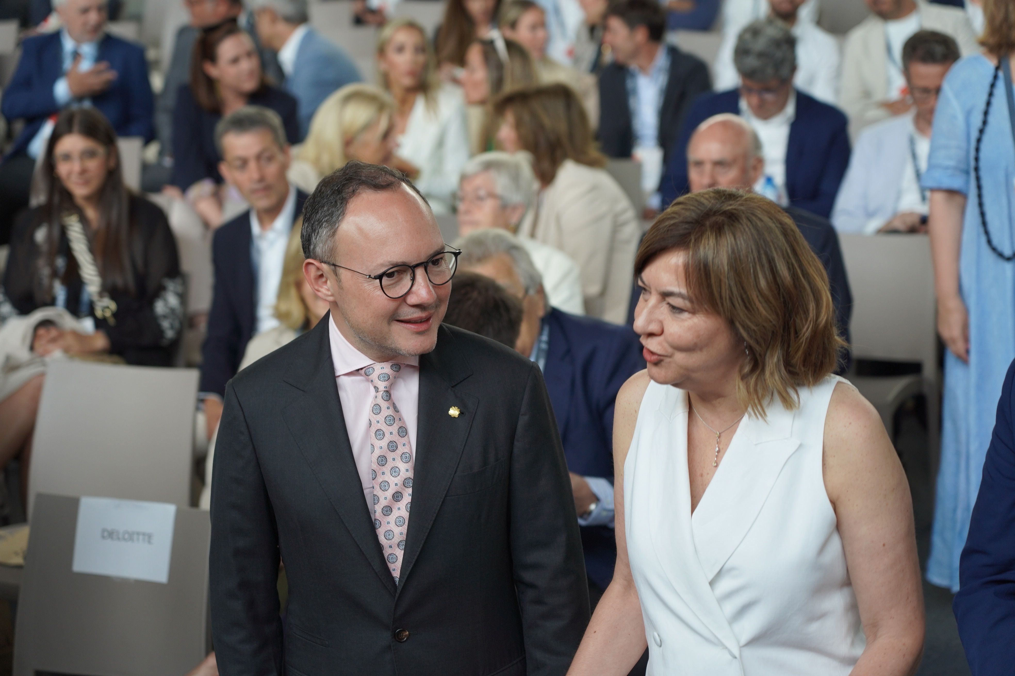 Xavier Espot durant la inauguració de la Trobada Empresarial al Pirineu.