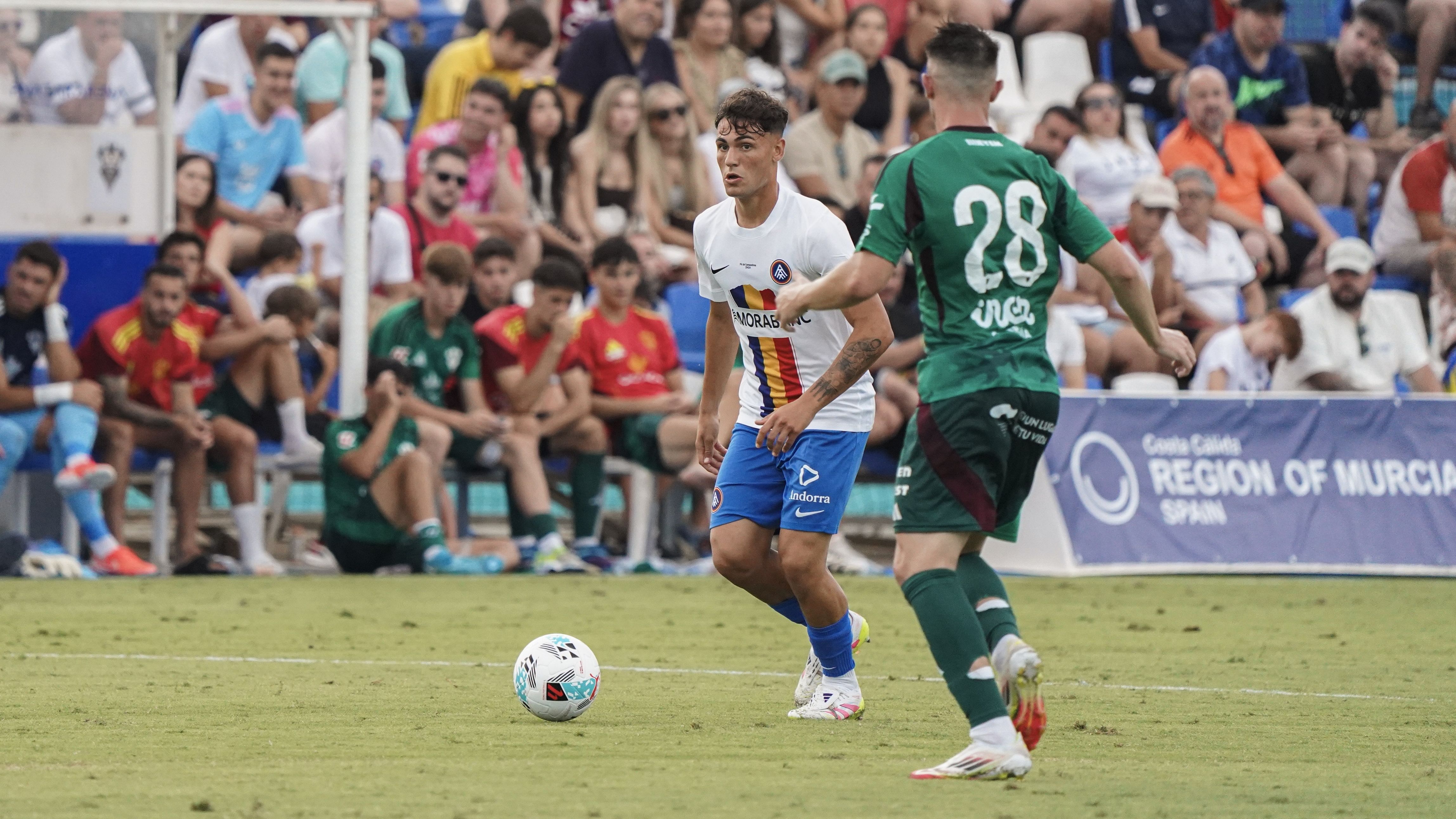 Jan Encuentra, en un dels duels d'aquesta passada pretemporada amb l'FC Andorra. 