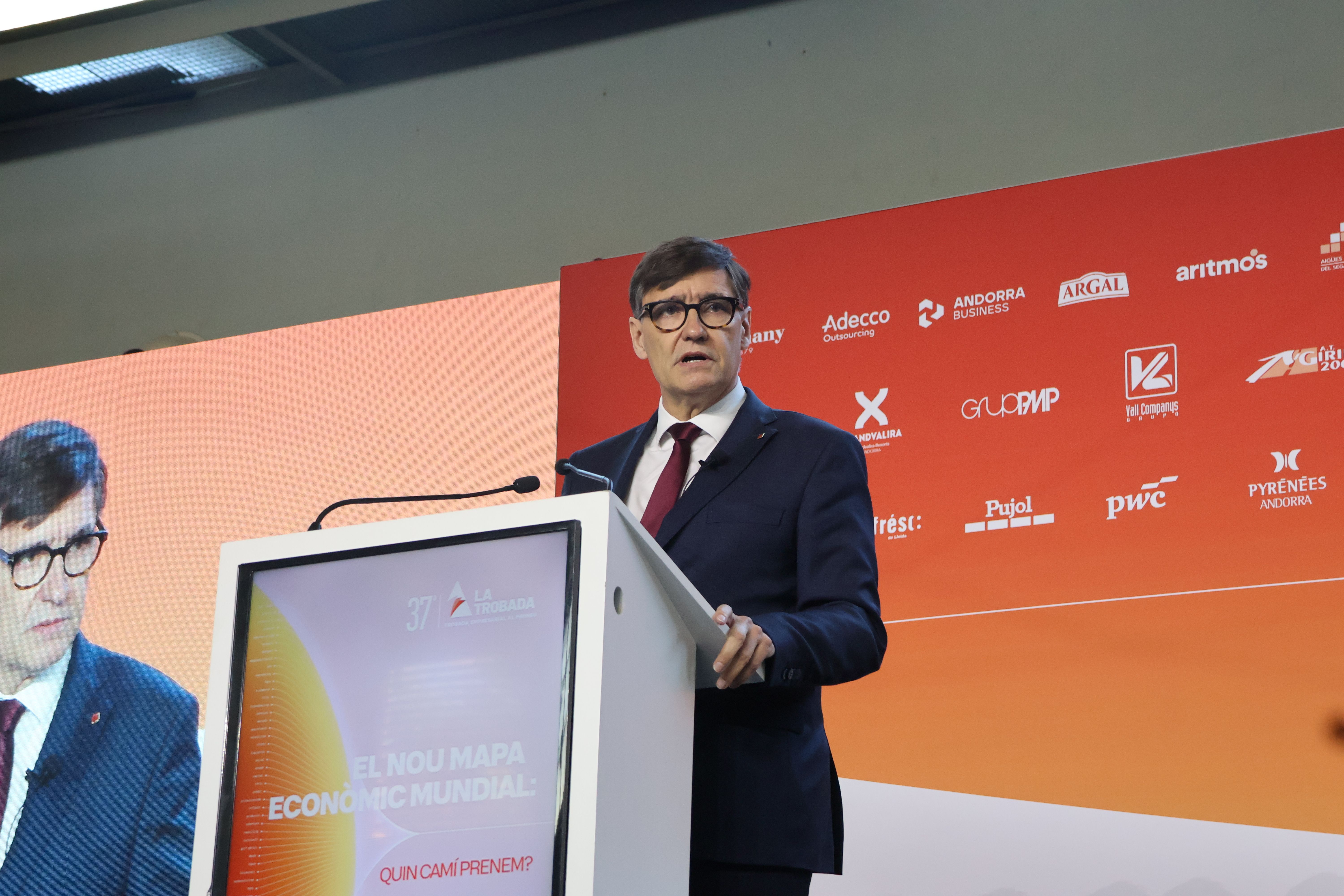 El president de la Generalitat de Catalunya, Salvador Illa, a la Trobada Empresarial del Pirineu. El president de la Generalitat de Catalunya, Salvador Illa, a la Trobada Empresarial del Pirineu.