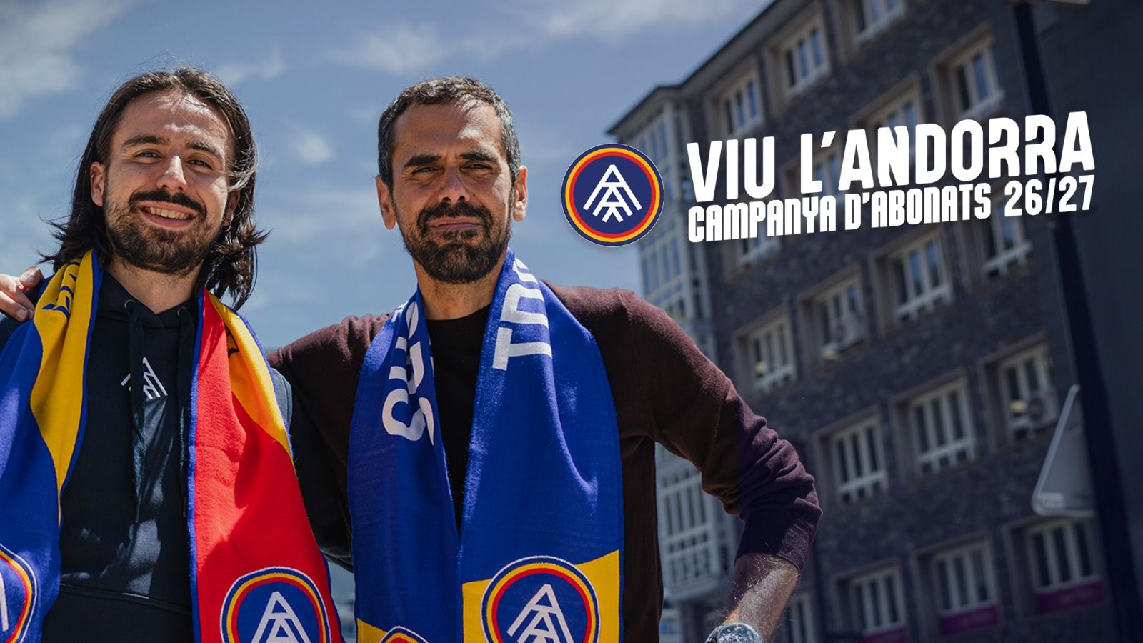 Els dos protagonistes de la campanya d'abonats de l'FC Andorra 2026-27. 