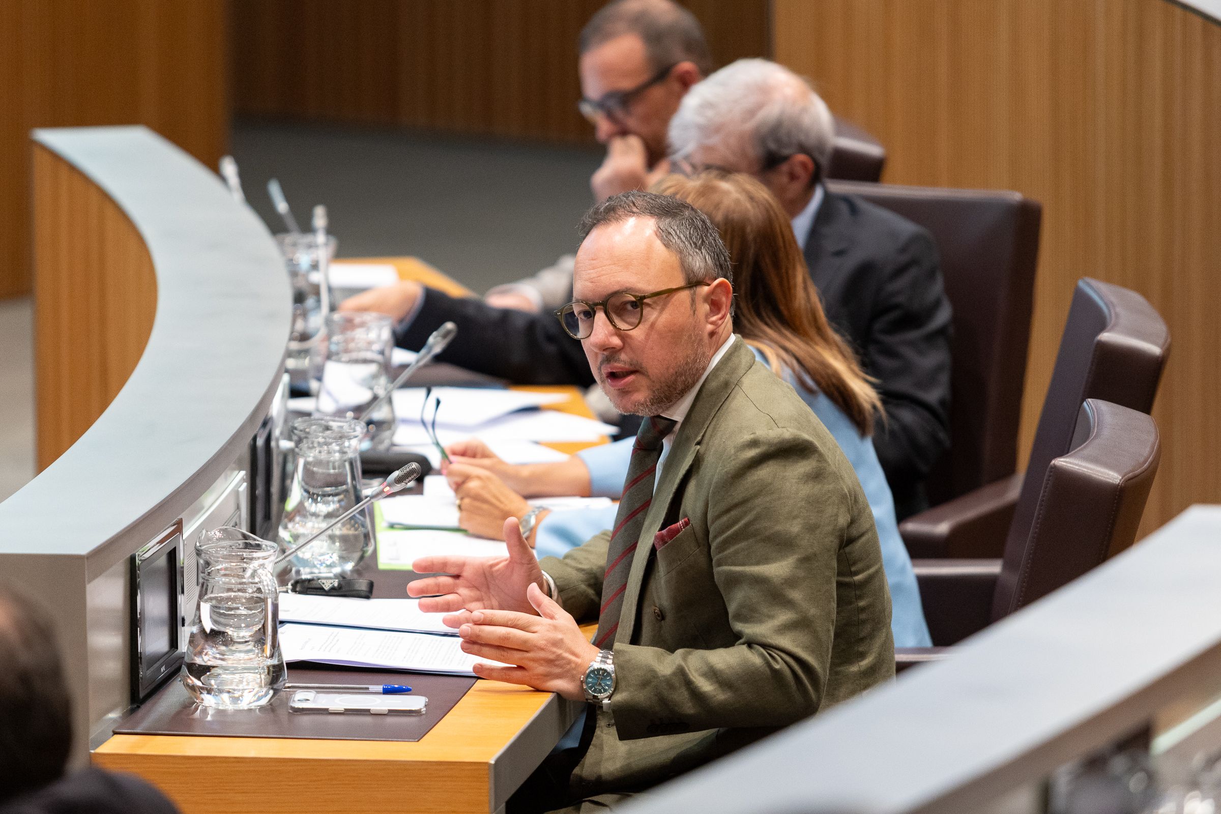 El cap de Govern, Xavier Espot, durant la sessió de control.