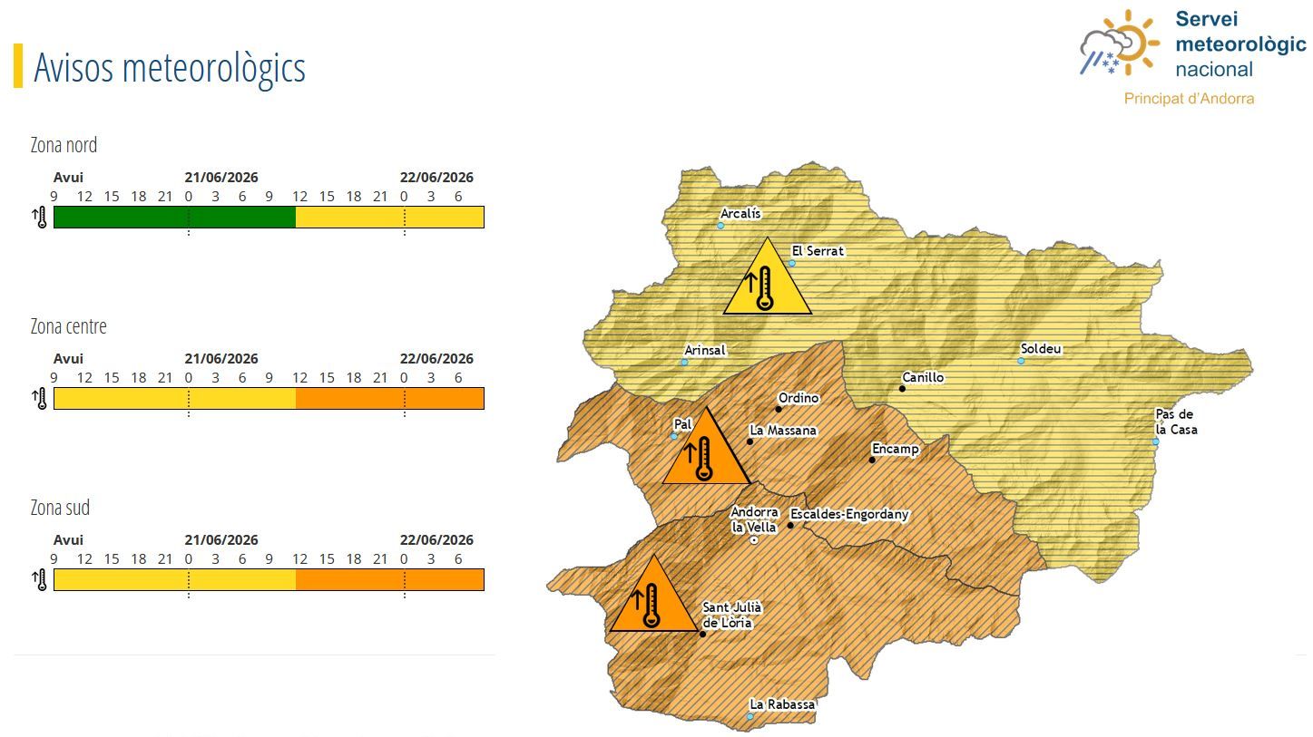L'alerta taronja per calor afecta bona part del país.