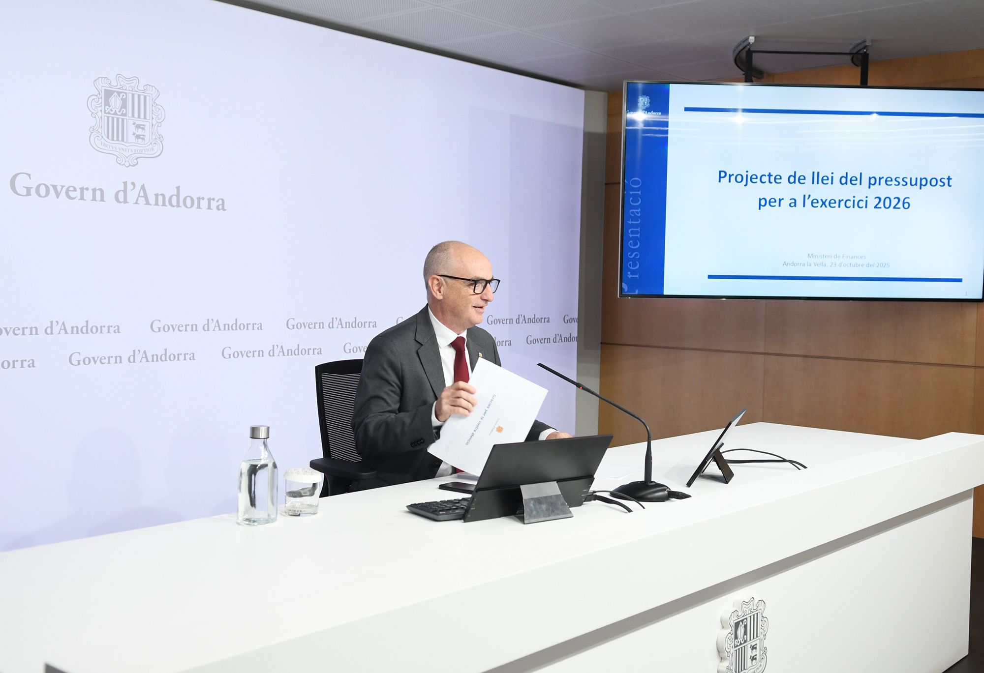 Ramon Lladós presentant el pressupost per aquest 2026. Ramon Lladós presentant el pressupost per aquest 2026.