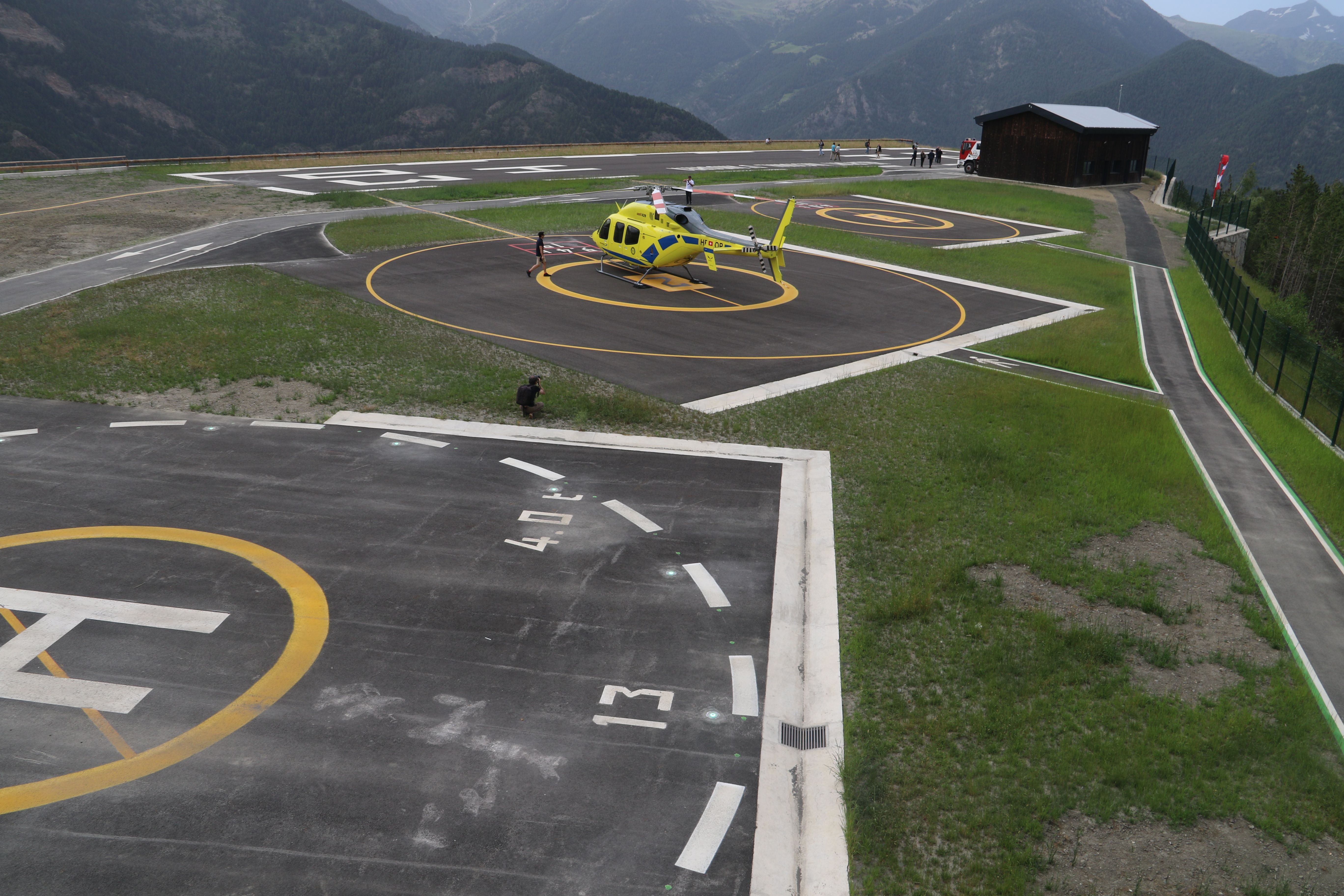 Una imatge dels punts d'aterratge de l'heliport.