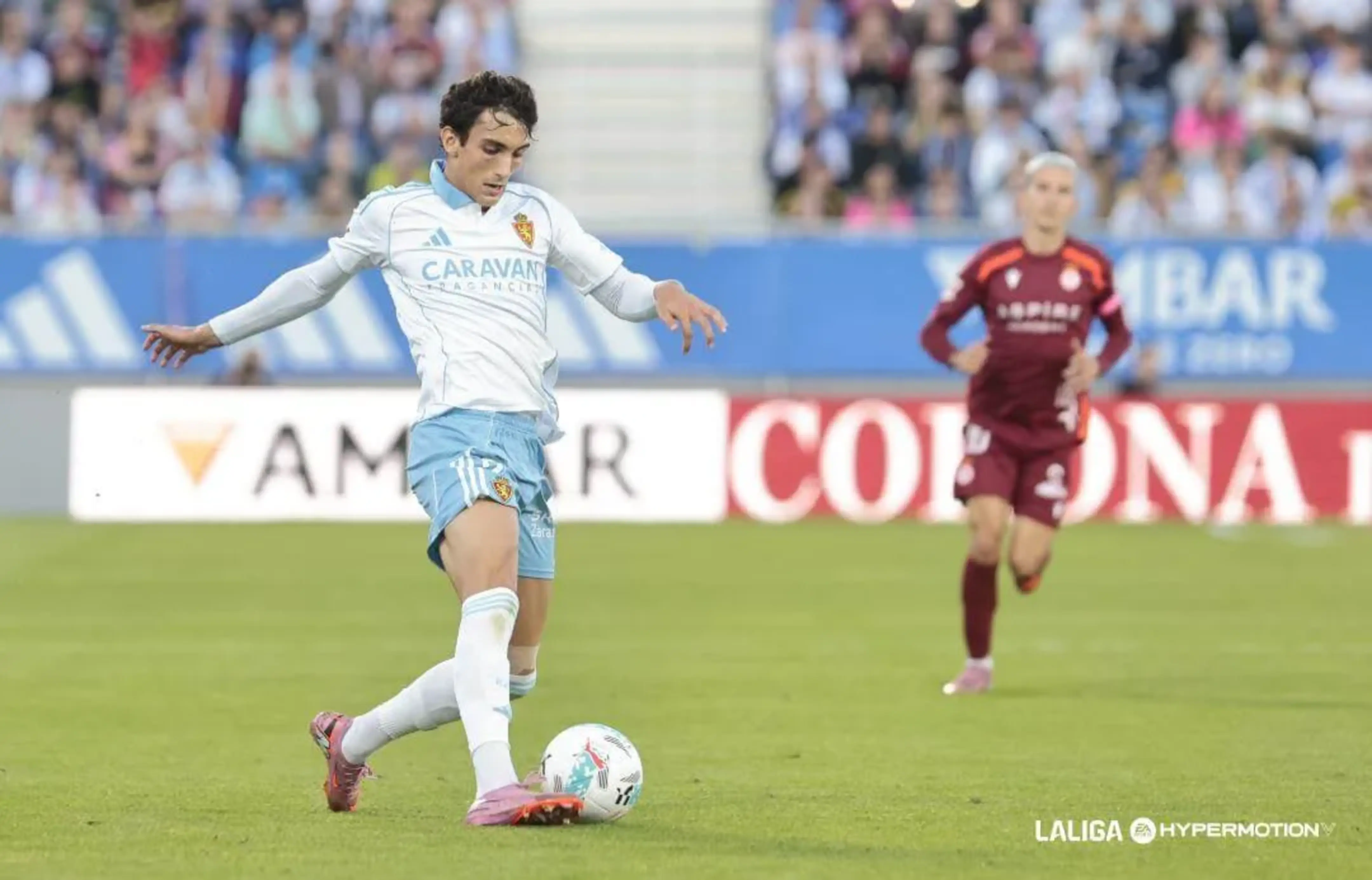 Juan Sebastián en un partit del Saragossa.