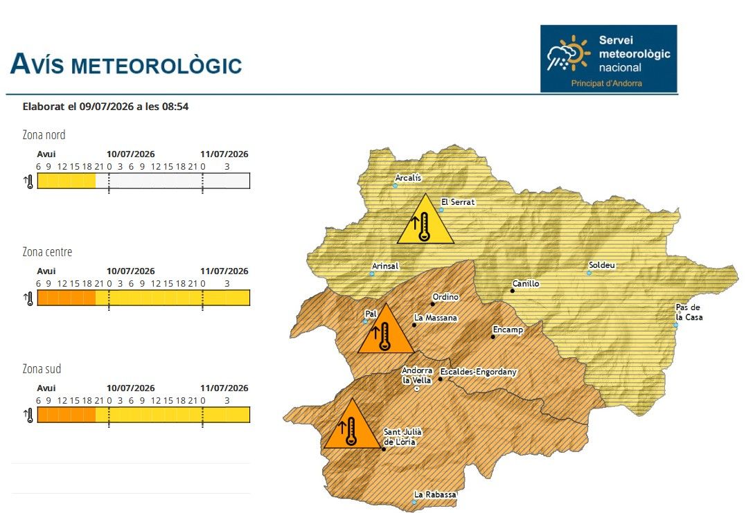 L'avís del Servei Meteorològic L'avís del Servei Meteorològic