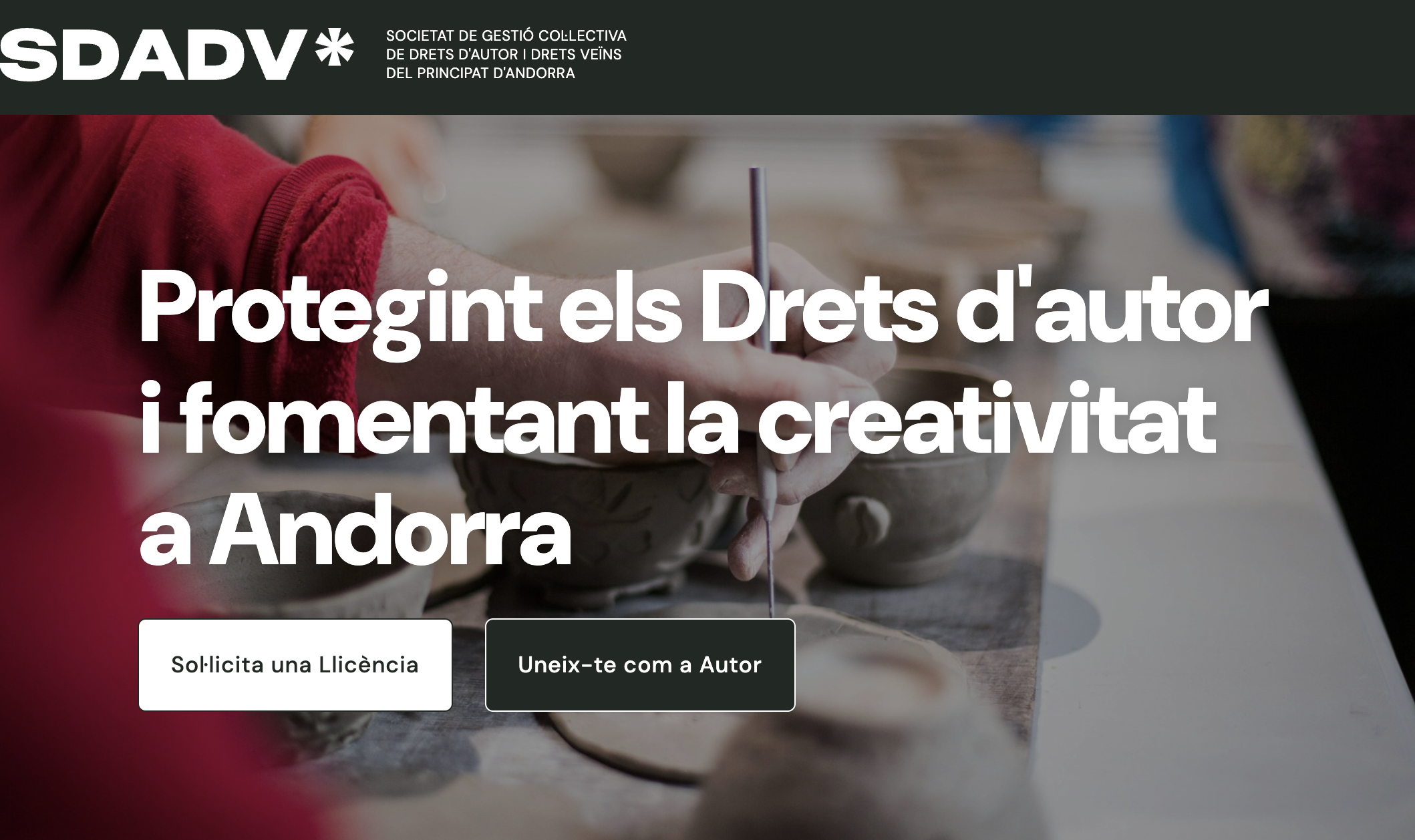 Pàgina web de la Societat de Gestió Col·lectiva de Drets d’Autor i Drets Veïns (SDADV).